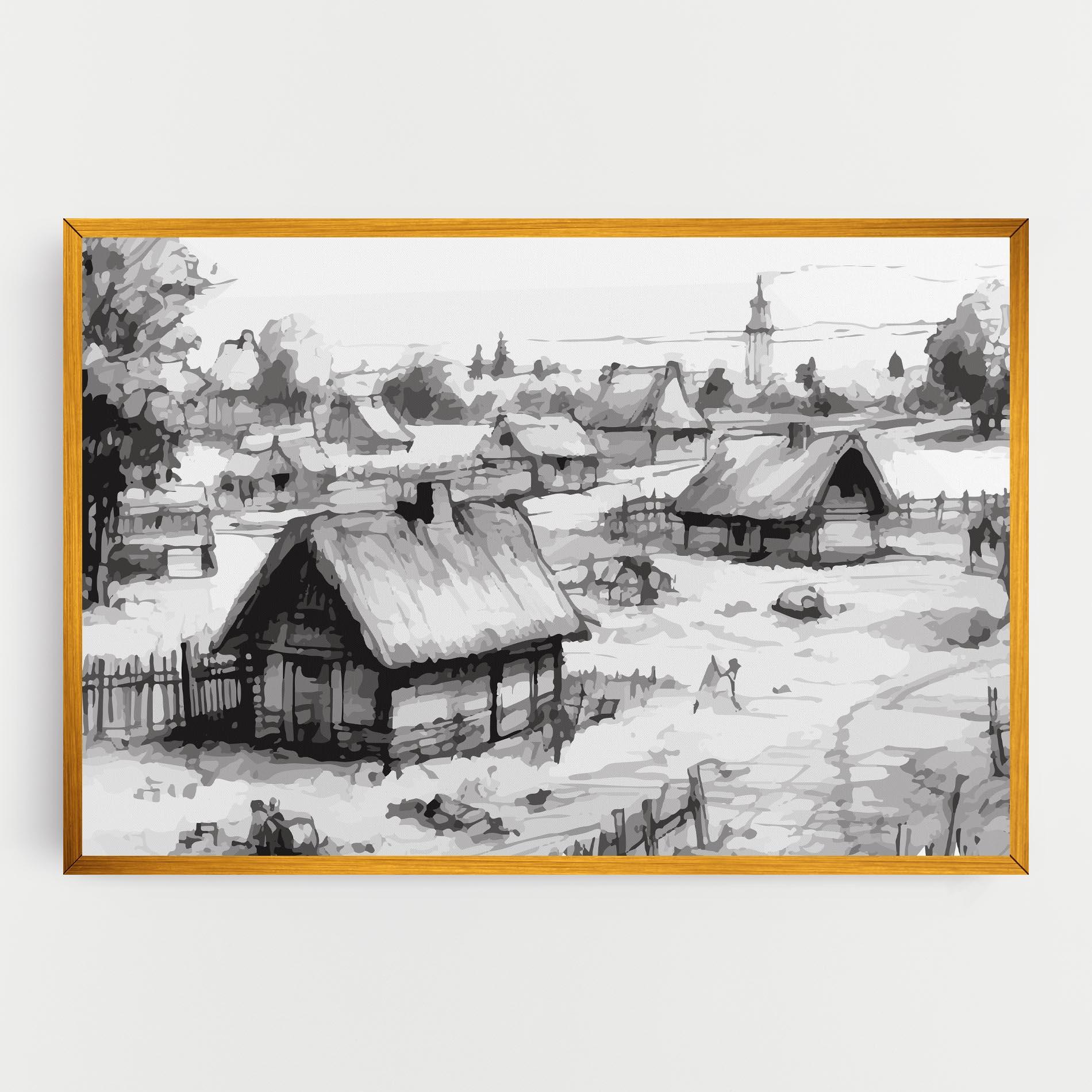 Tablou Canvas Farm Grey Ink mockup 0