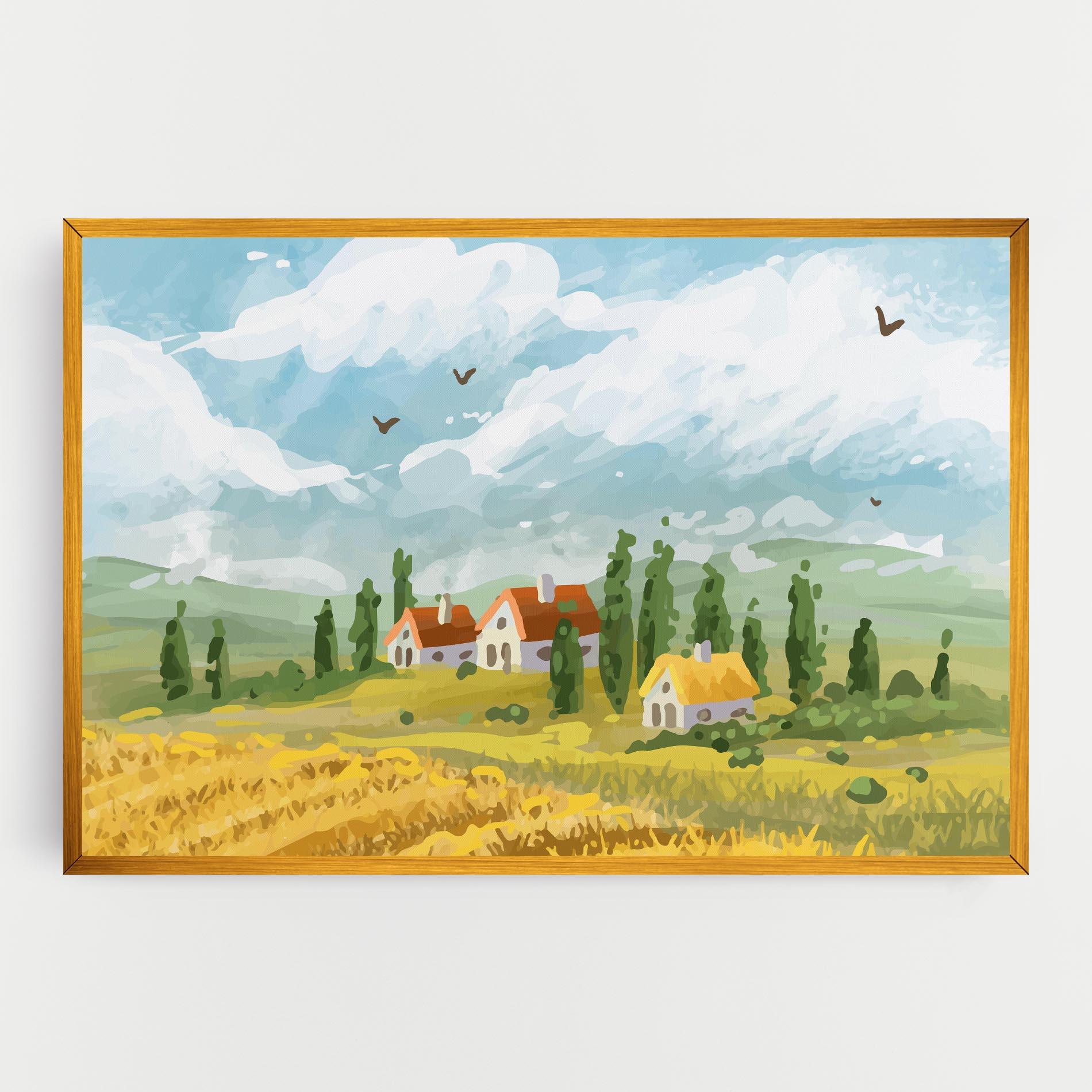 Tablou Canvas Orange Yellow House mockup 0