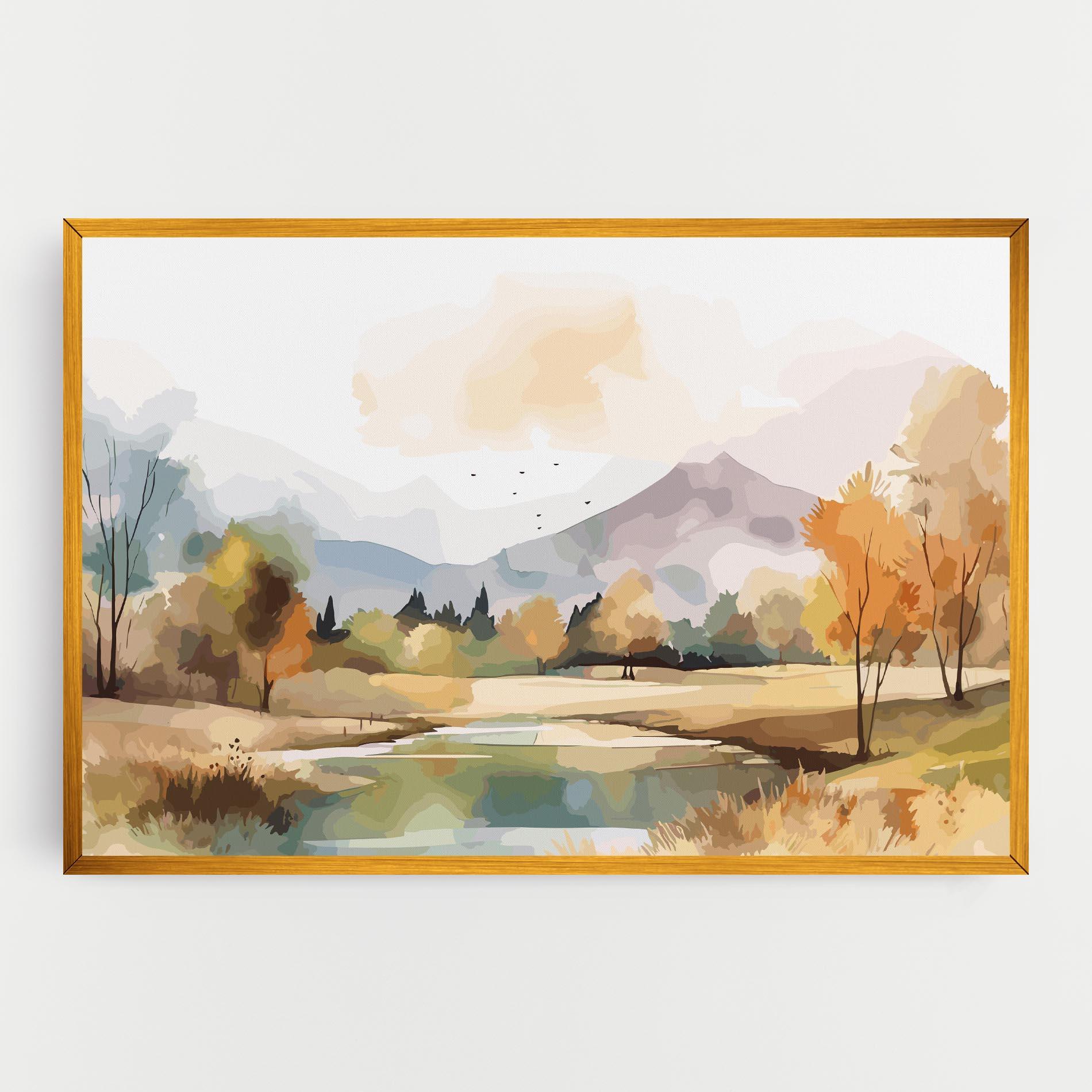 Tablou Canvas Rural Lake View mockup 0