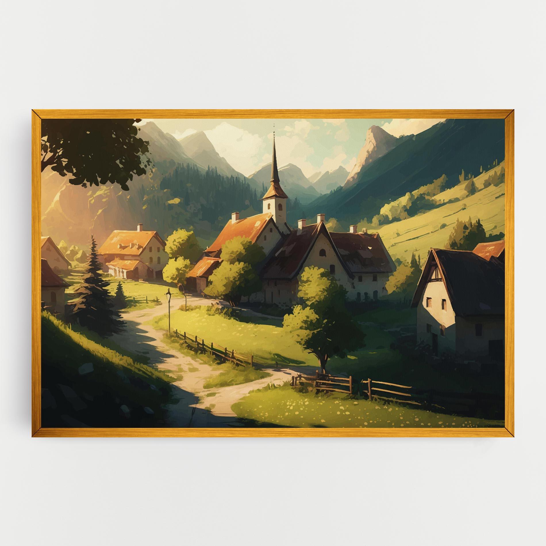 Tablou Canvas Village Dreamy View mockup 0