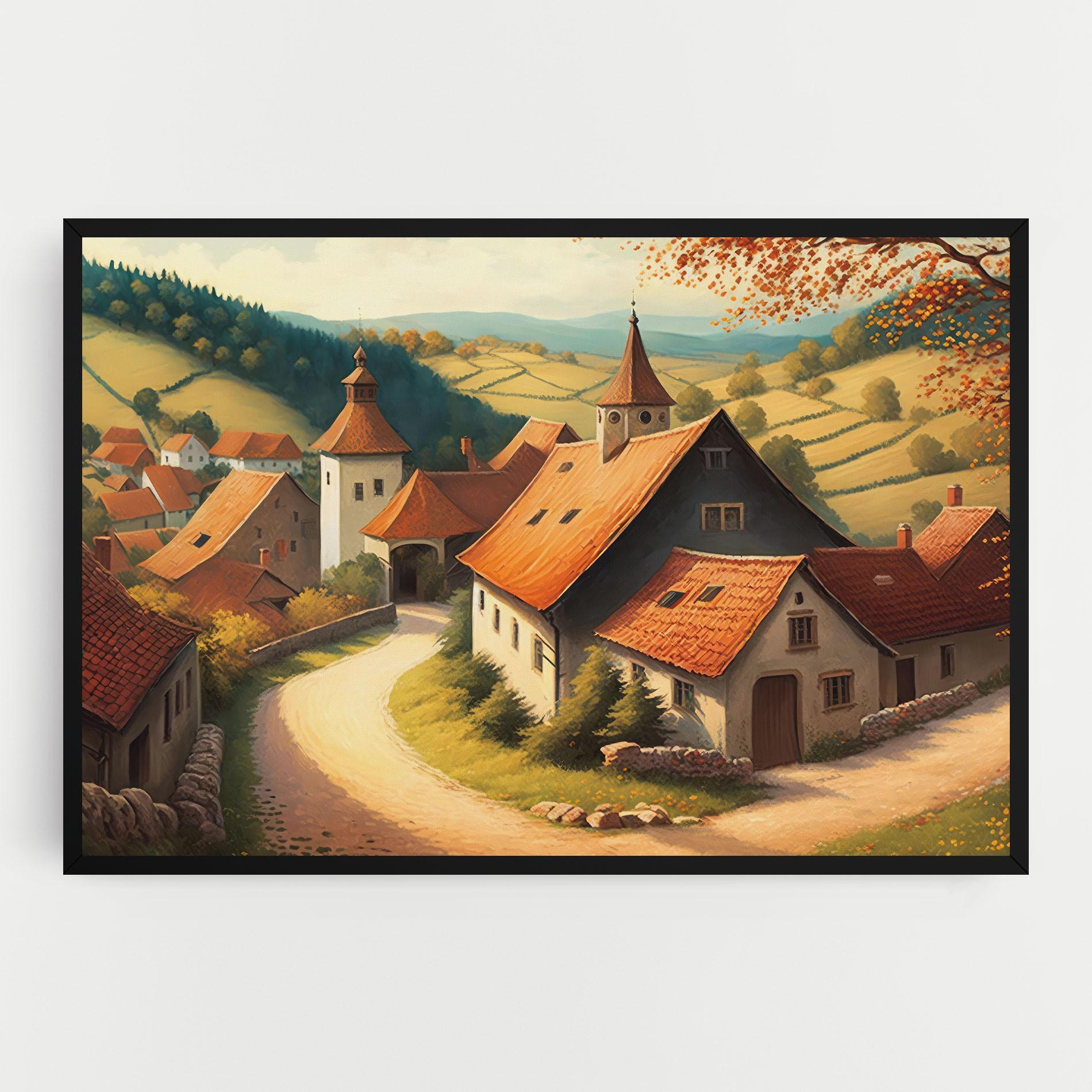 Tablou Canvas Countryside Village mockup 0