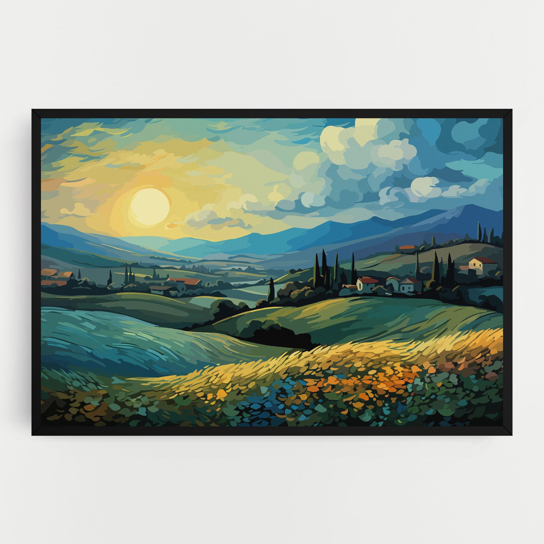 Tablou Canvas Fantasy Blue View mockup 0