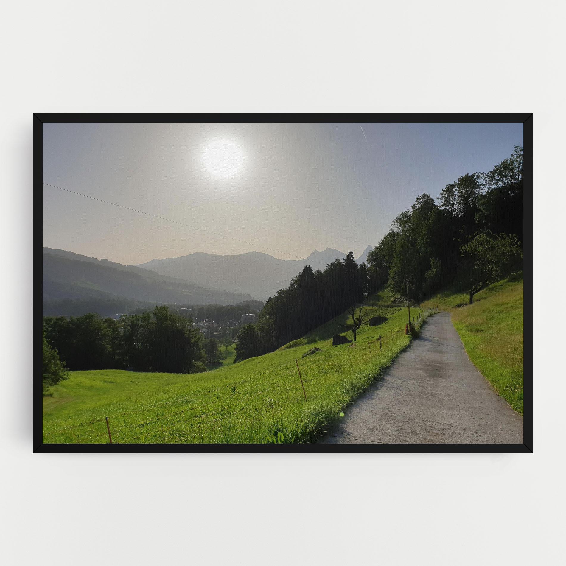 Tablou Canvas Foggy Rural Road mockup 0