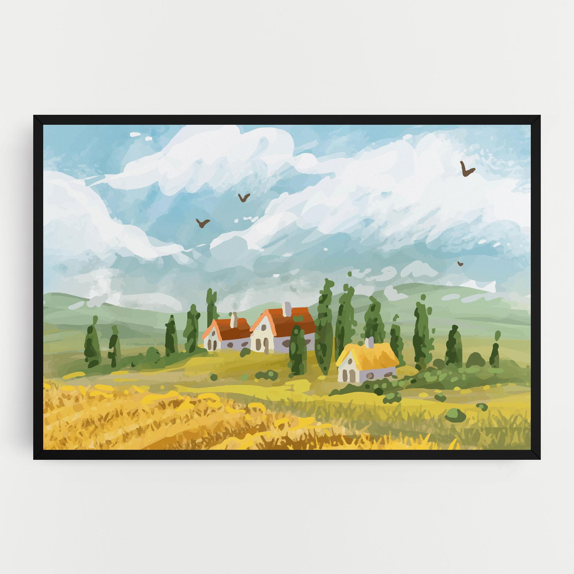 Tablou Canvas Orange Yellow House mockup 0