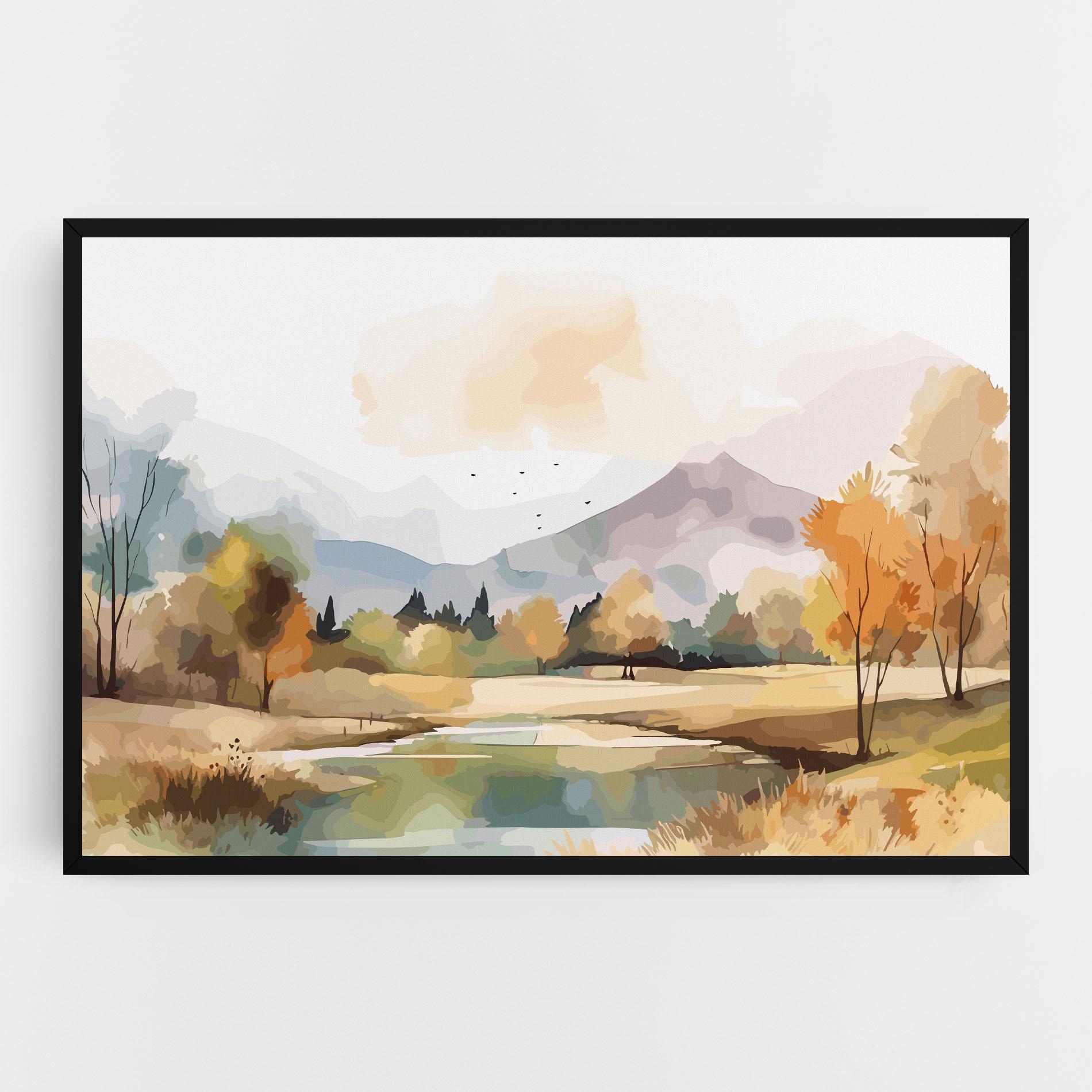 Tablou Canvas Rural Lake View mockup 0