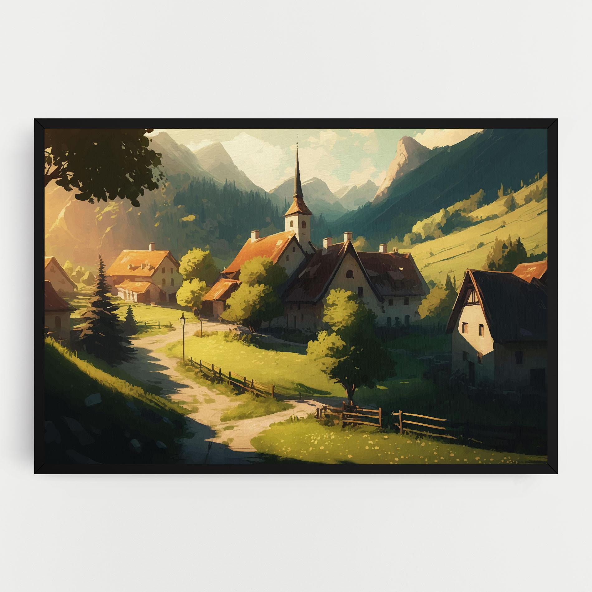 Tablou Canvas Village Dreamy View mockup 0