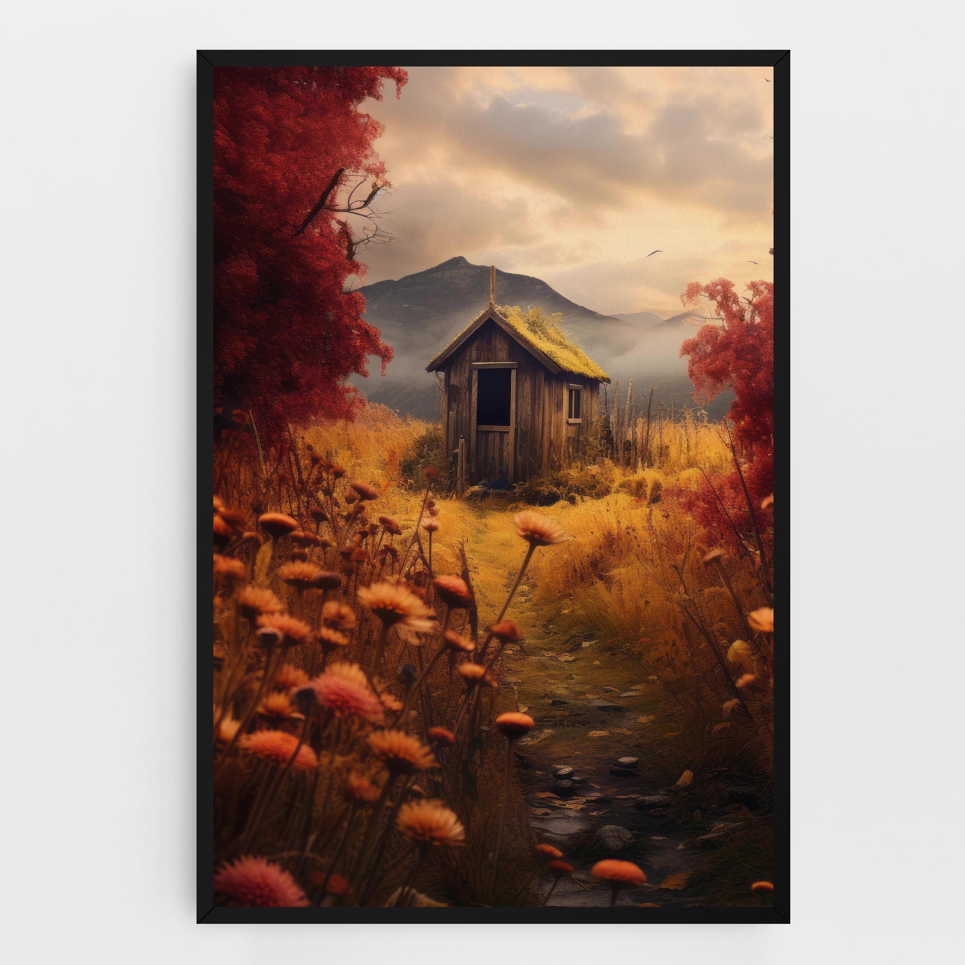 Tablou Canvas Small Cabin Field mockup 0