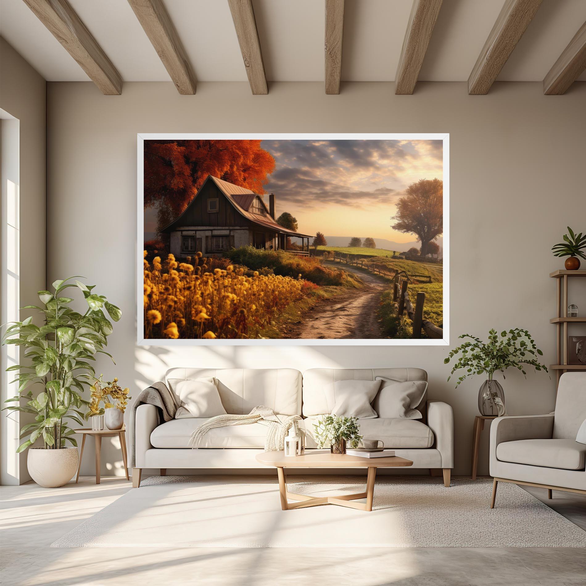 Tablou Canvas Autumn Farm House mockup 6