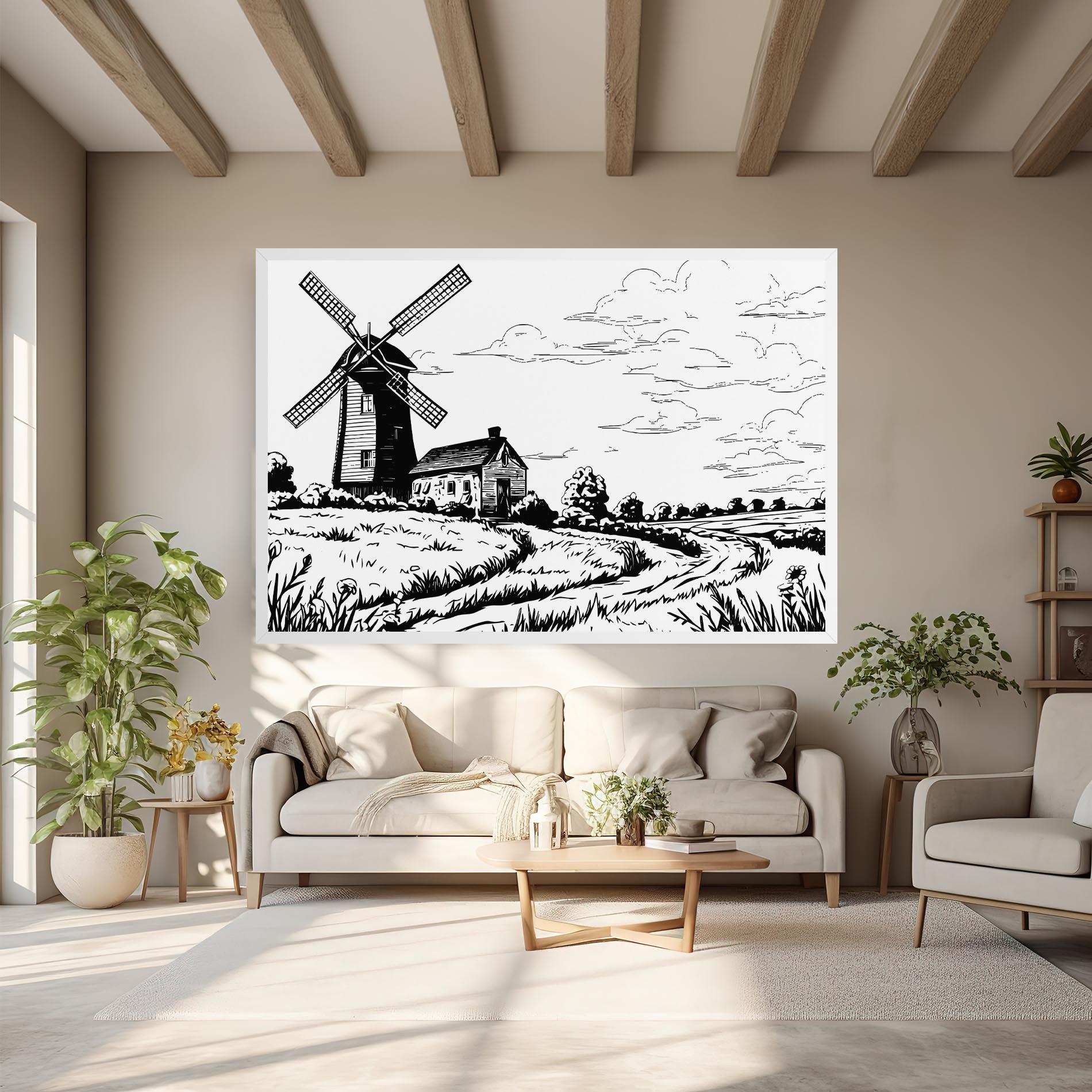 Tablou Canvas Black Line Wheat mockup 6