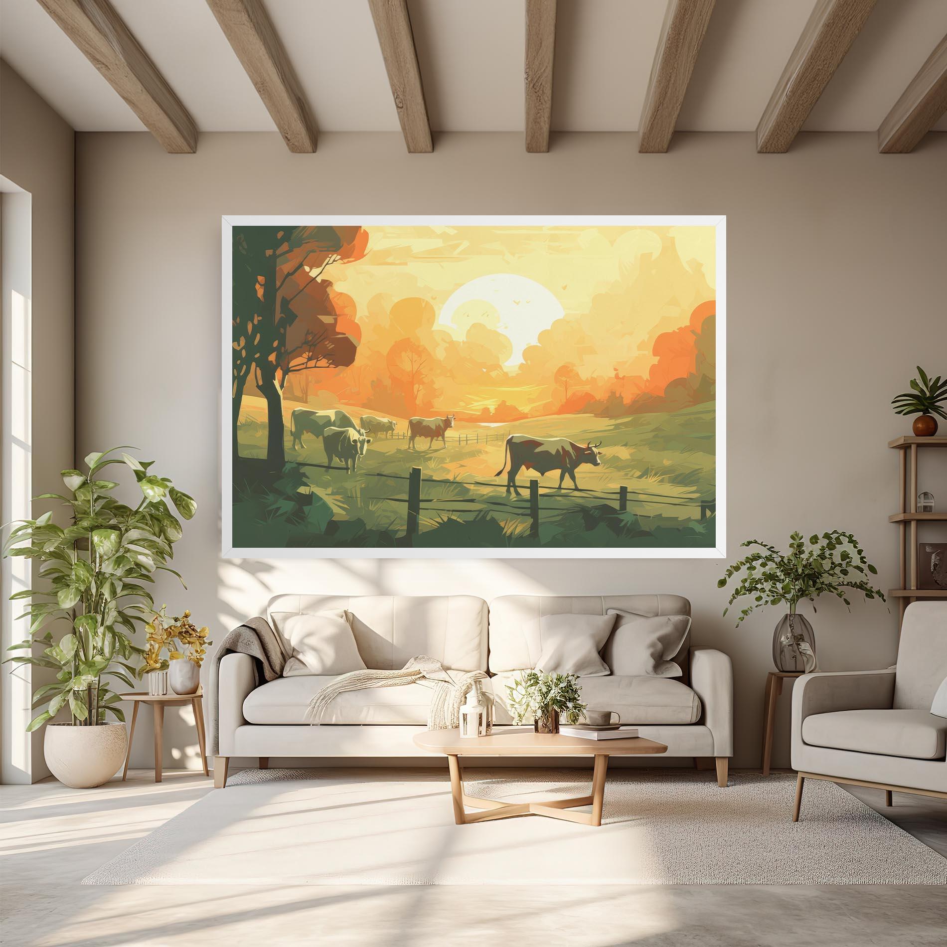 Tablou Canvas Cows Grazing mockup 6