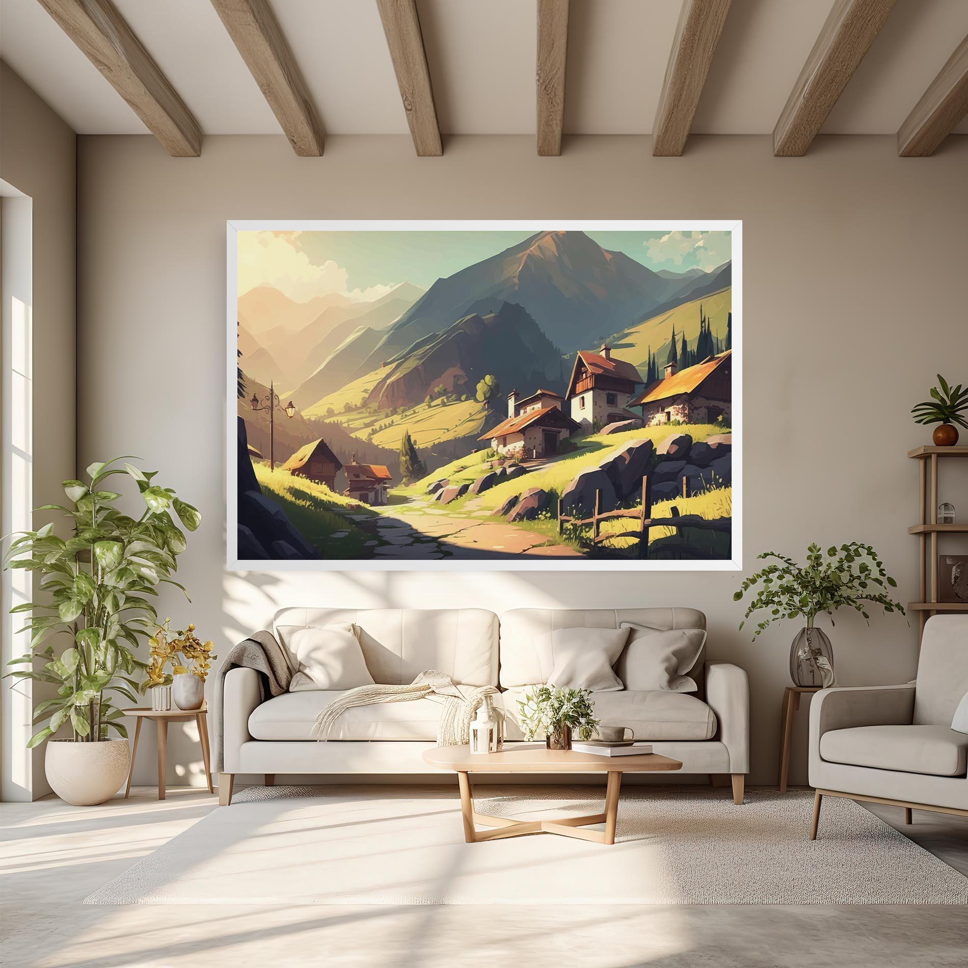 Tablou Canvas Grassy Mountain View mockup 6