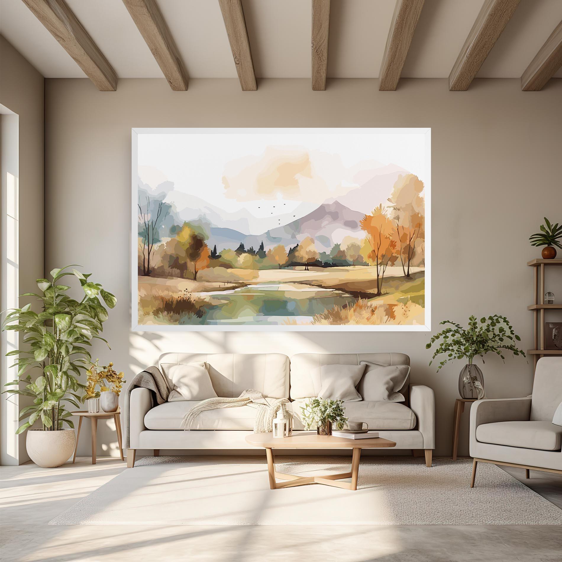 Tablou Canvas Rural Lake View mockup 6