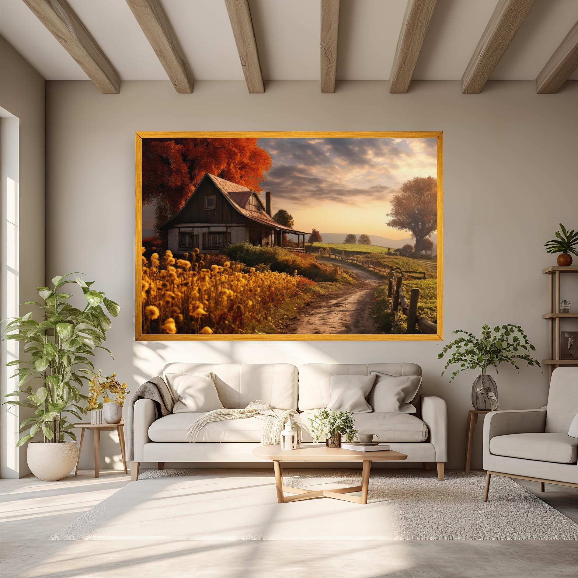 Tablou Canvas Autumn Farm House mockup 6