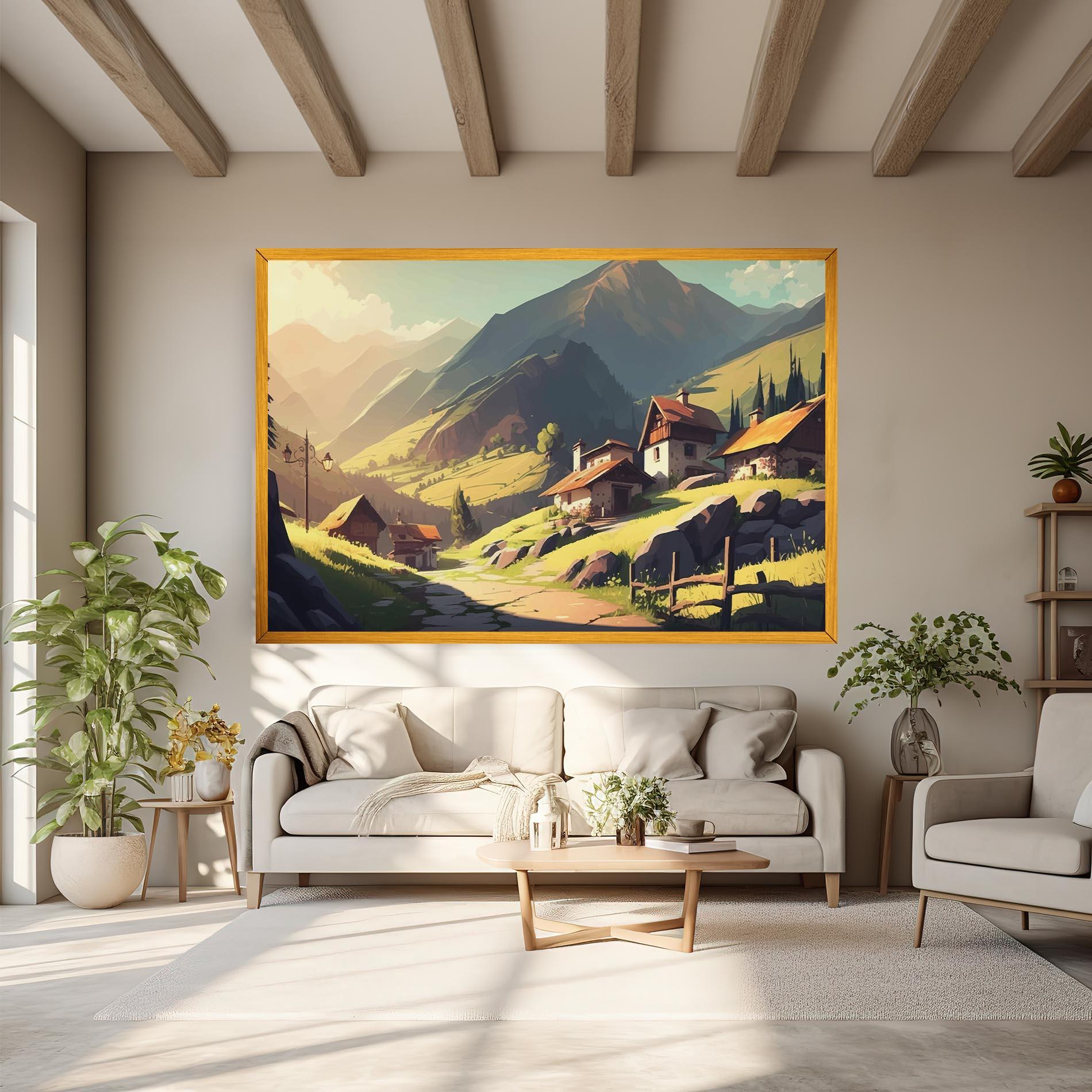 Tablou Canvas Grassy Mountain View mockup 6