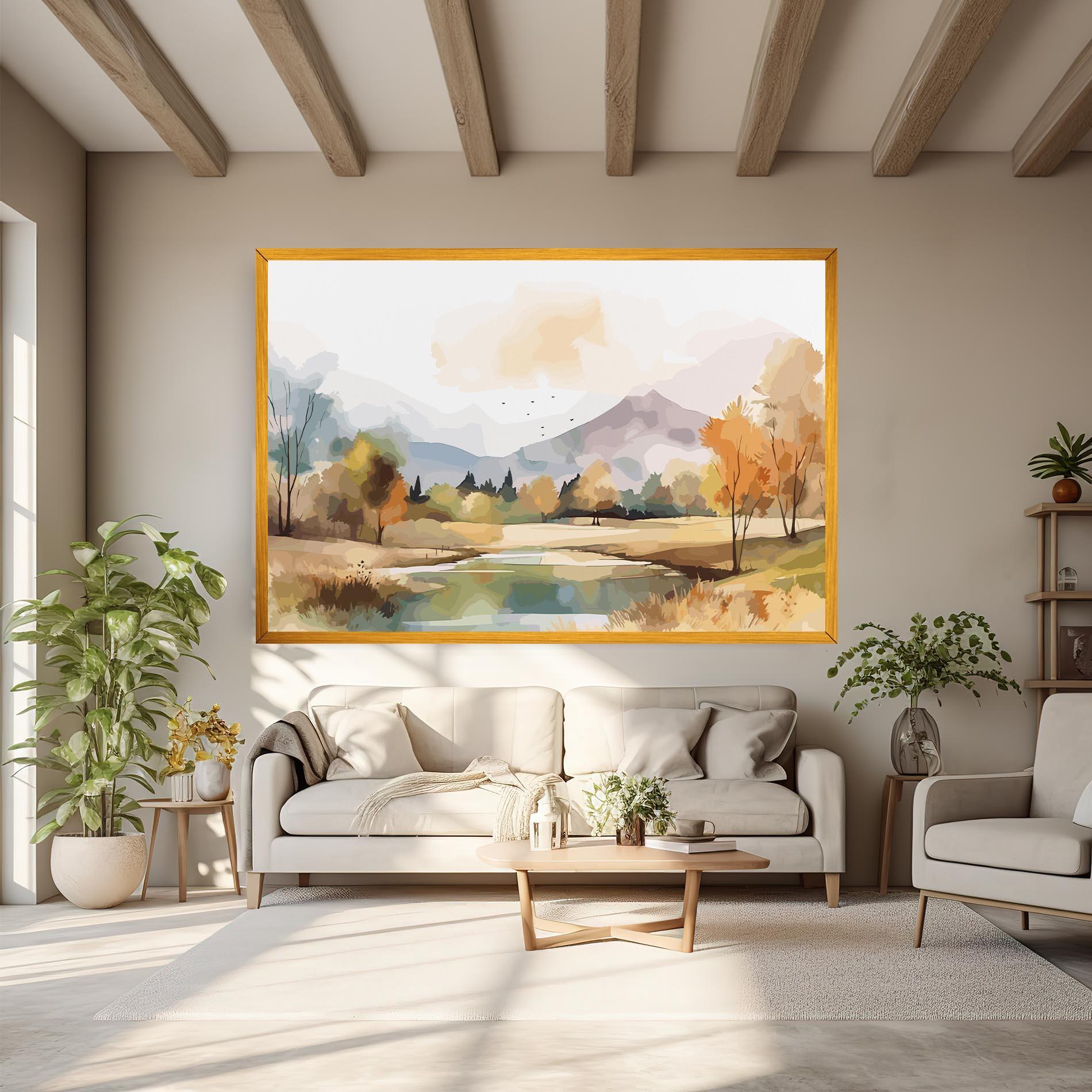 Tablou Canvas Rural Lake View mockup 6