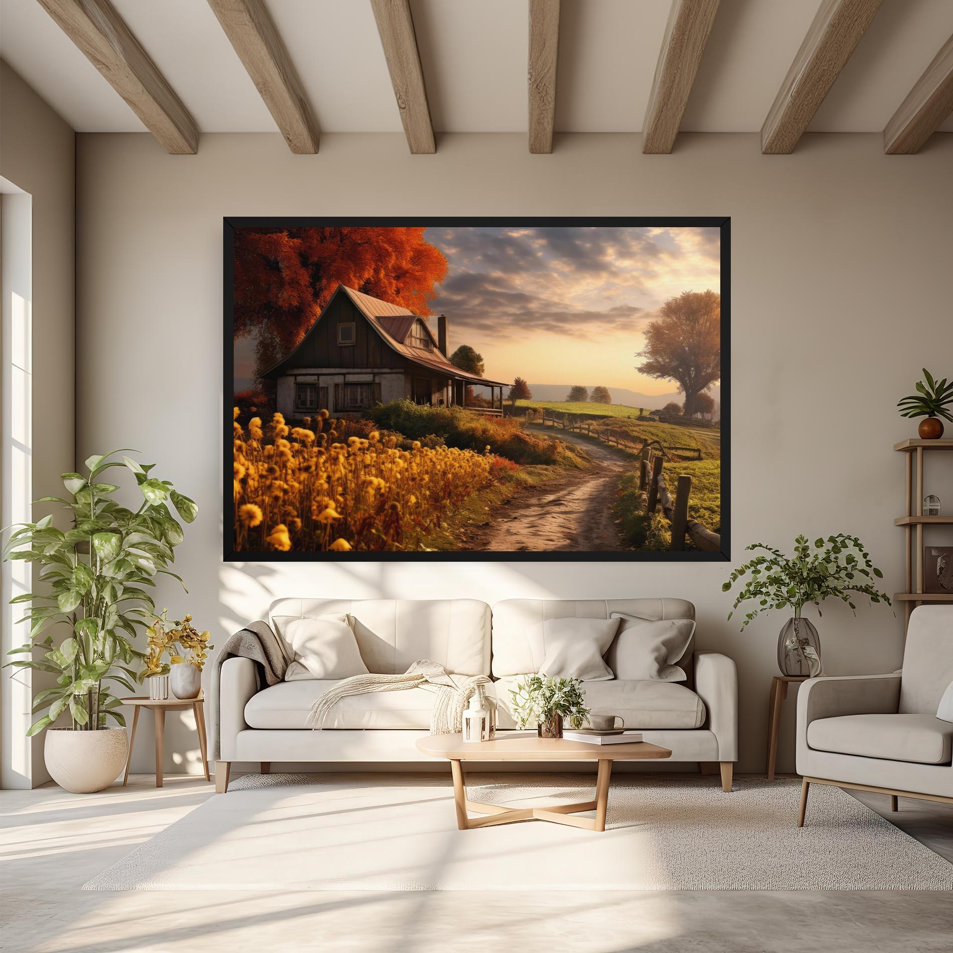 Tablou Canvas Autumn Farm House mockup 6