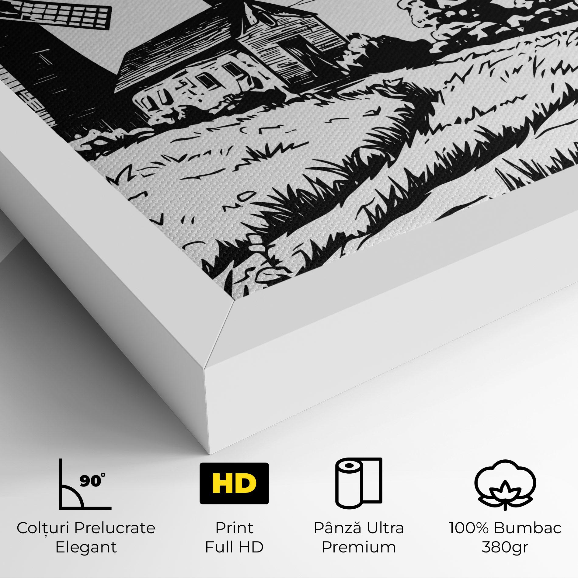 Tablou Canvas Black Line Wheat mockup 4