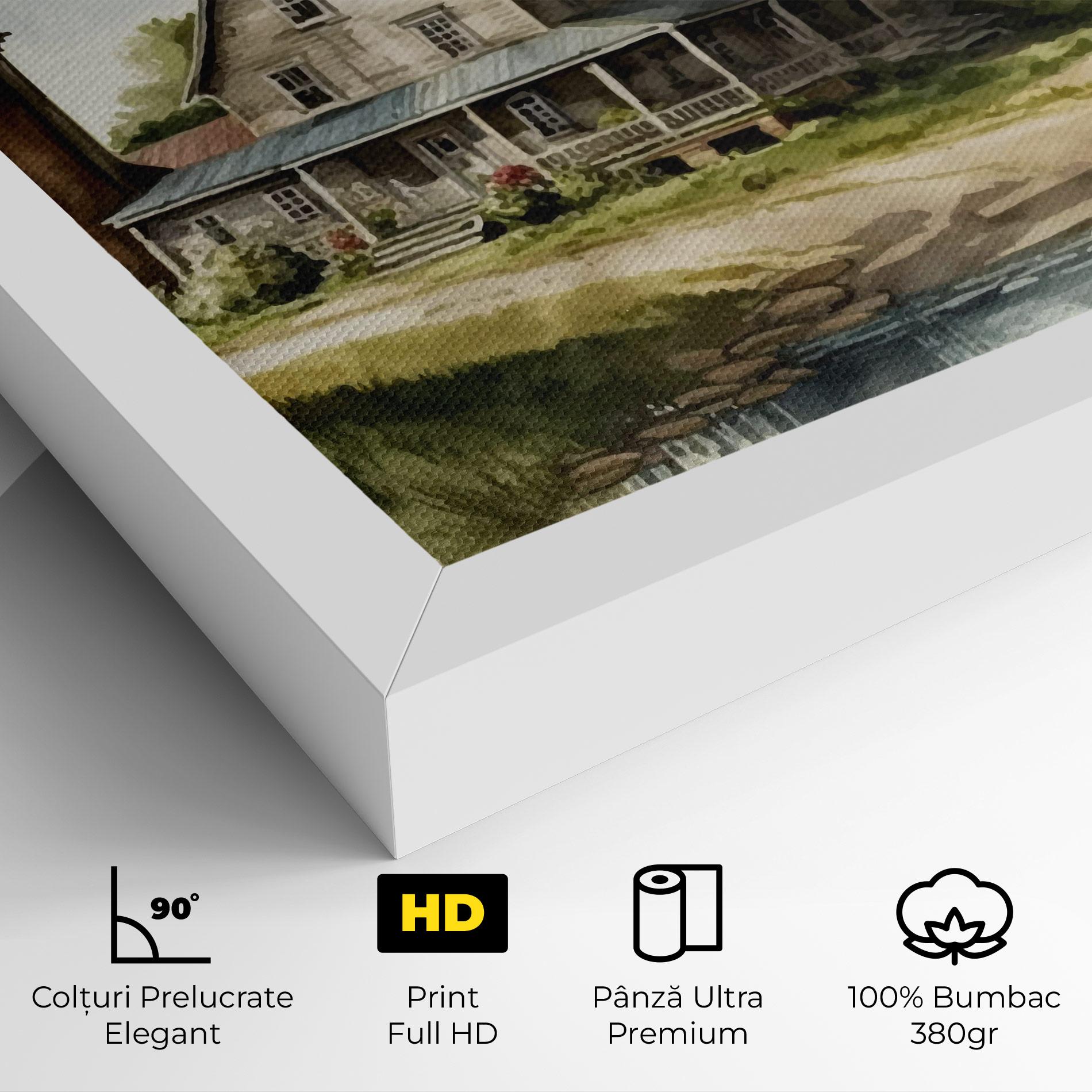 Tablou Canvas Farm Blue Car mockup 4
