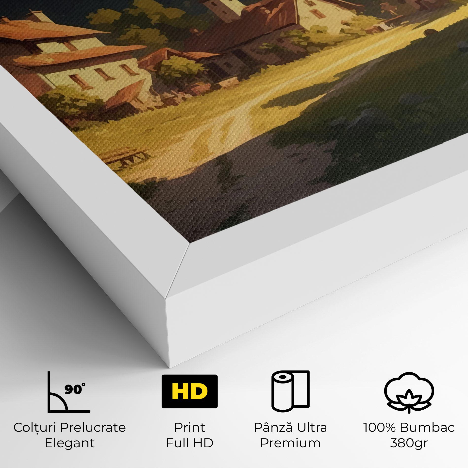 Tablou Canvas Grassy Village View mockup 4