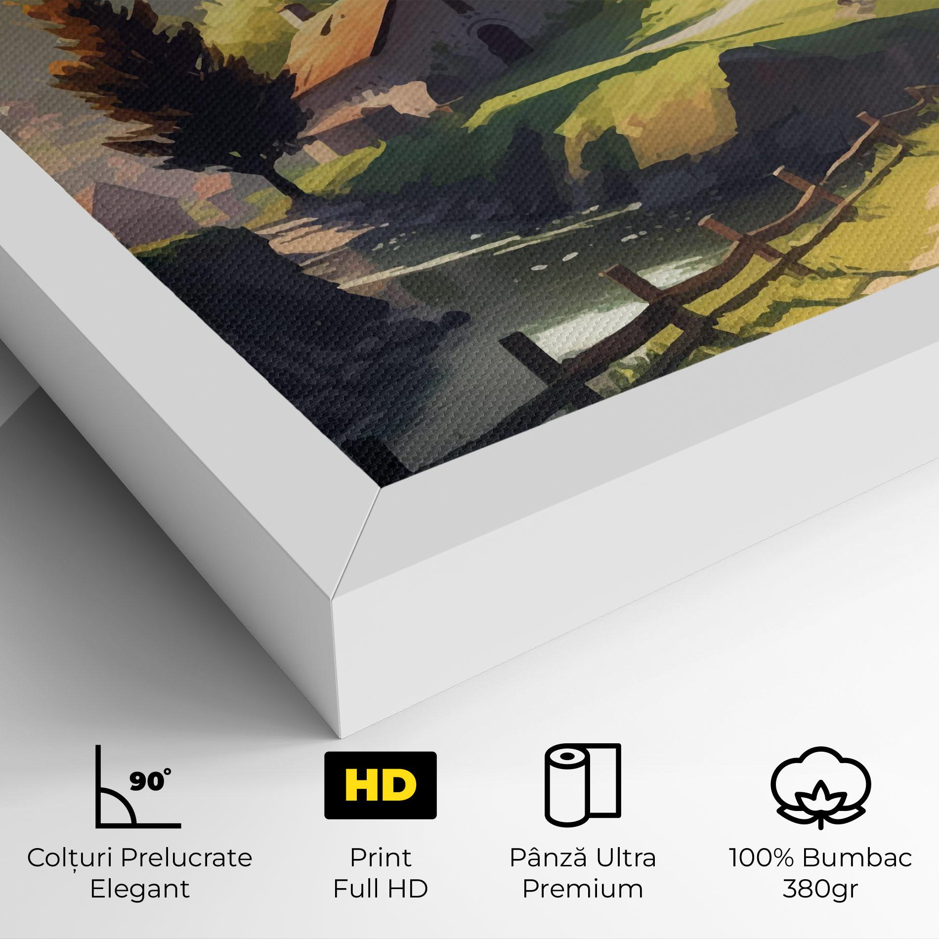 Tablou Canvas Village Church Art mockup 4