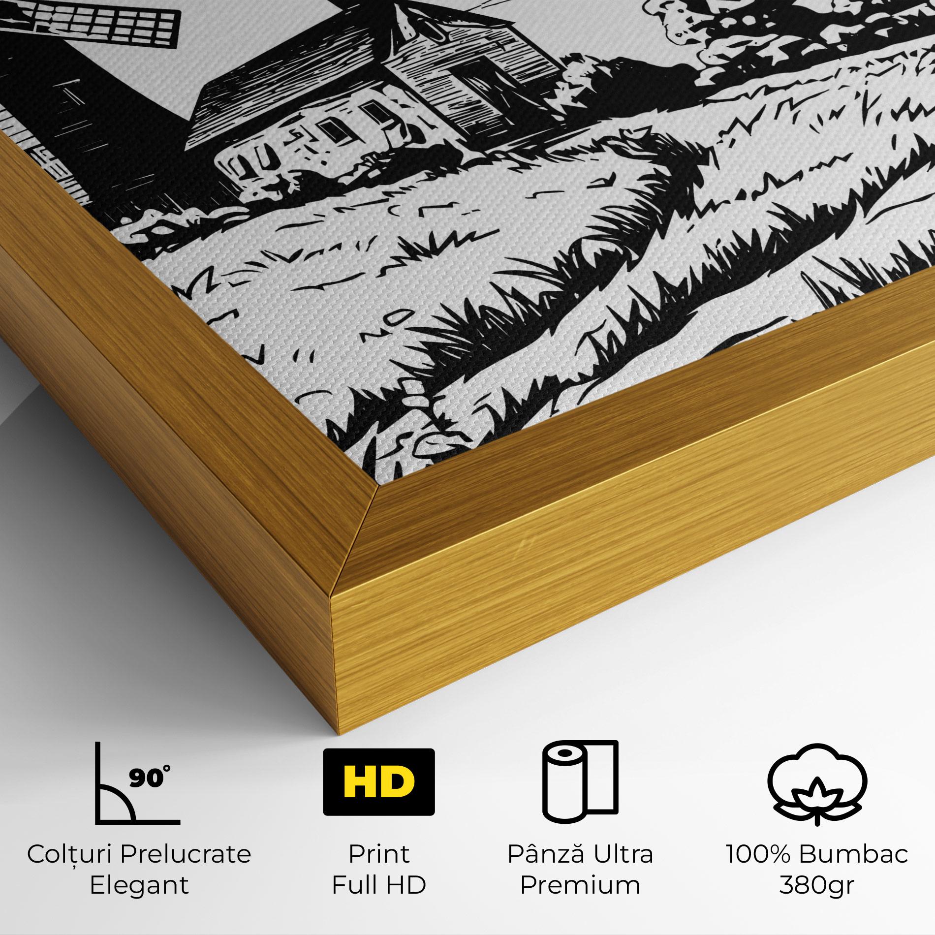 Tablou Canvas Black Line Wheat mockup 4