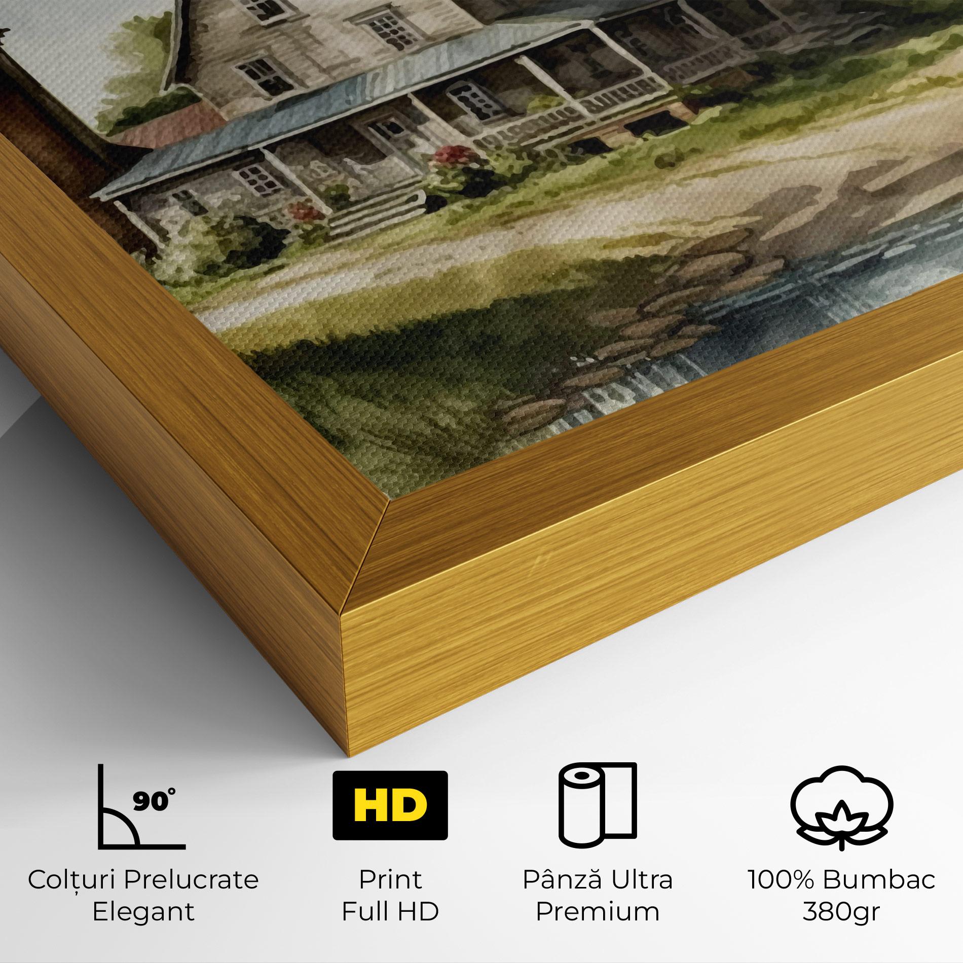 Tablou Canvas Farm Blue Car mockup 4