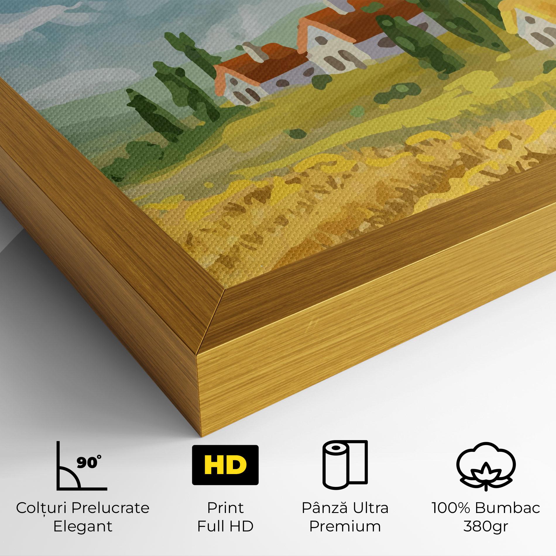 Tablou Canvas Orange Yellow House mockup 4