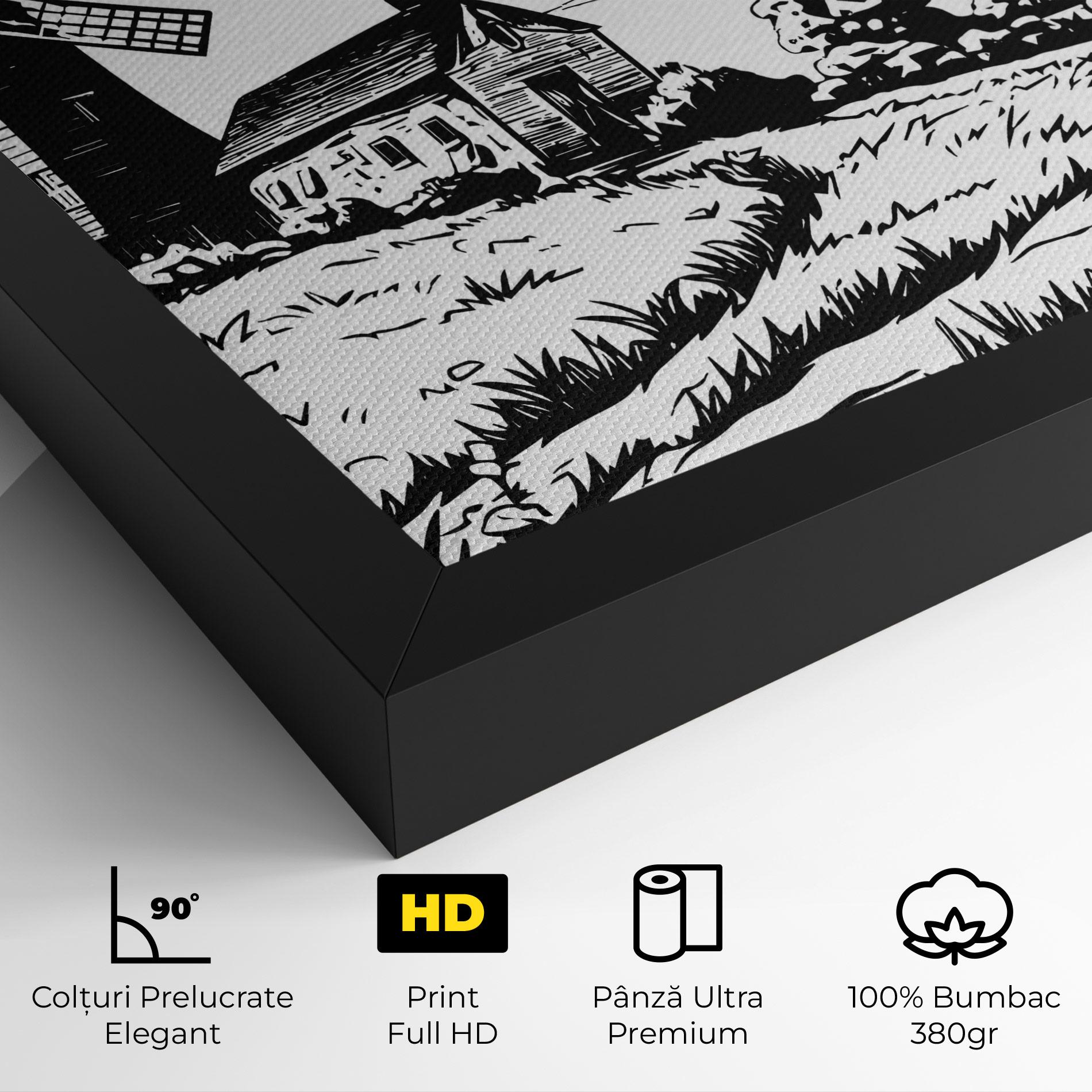Tablou Canvas Black Line Wheat mockup 4