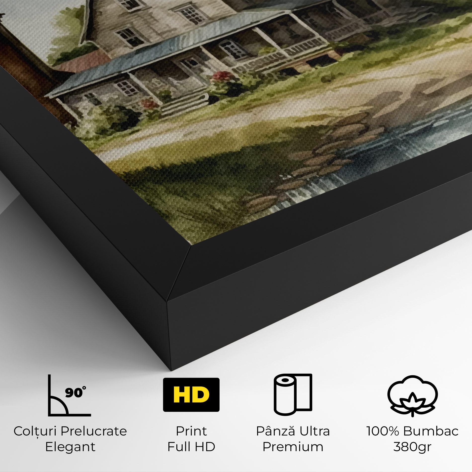 Tablou Canvas Farm Blue Car mockup 4