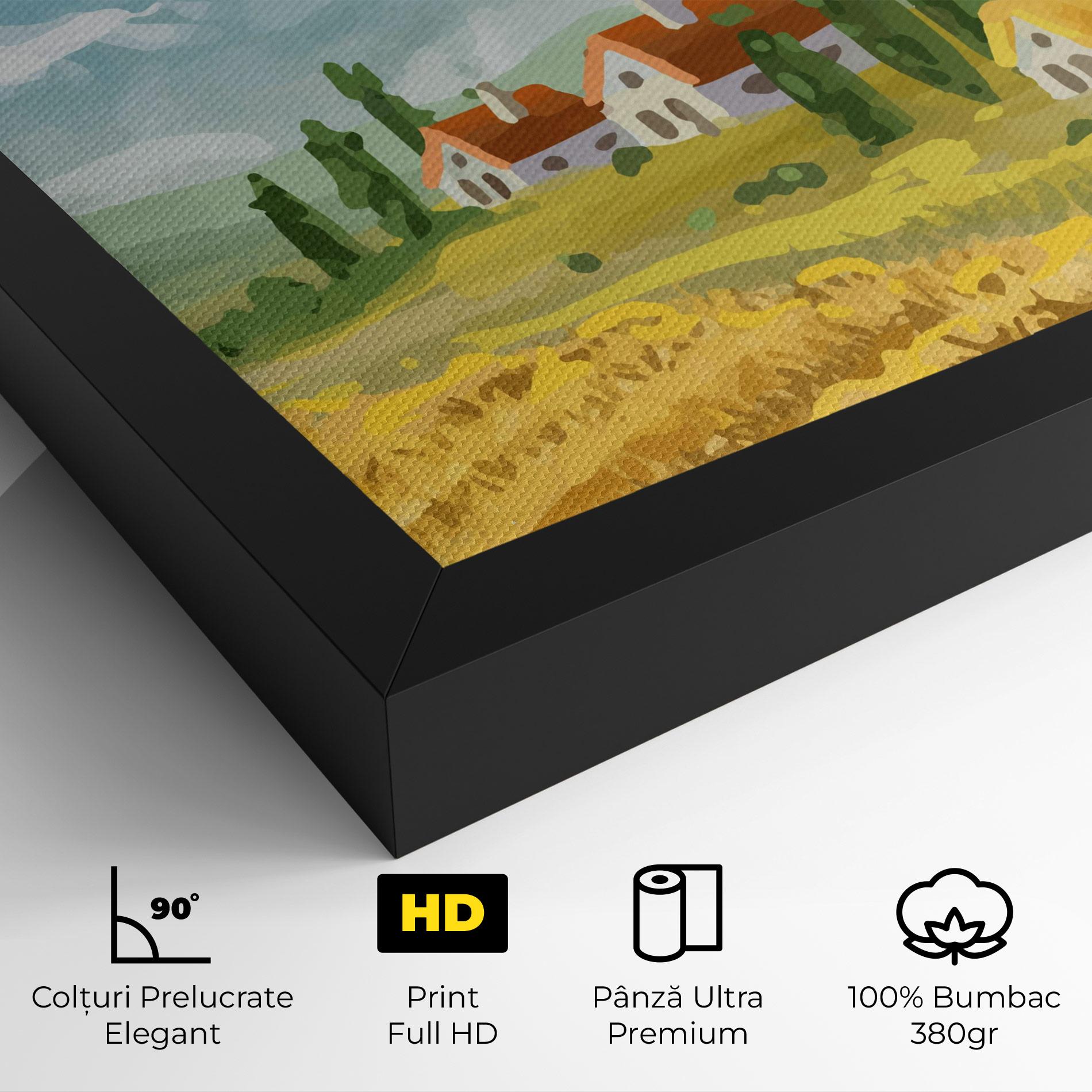 Tablou Canvas Orange Yellow House mockup 4