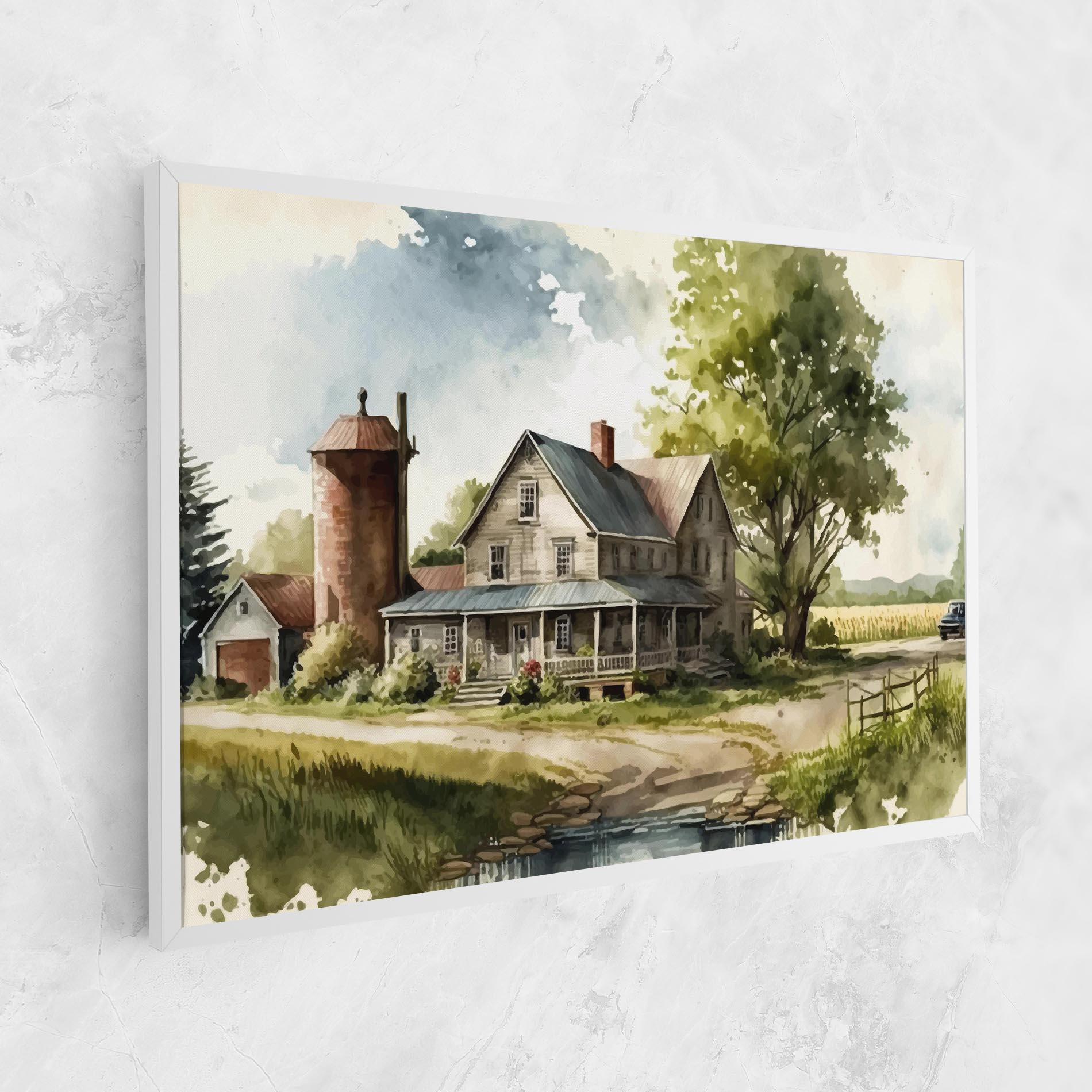 Tablou Canvas Farm Blue Car mockup 1