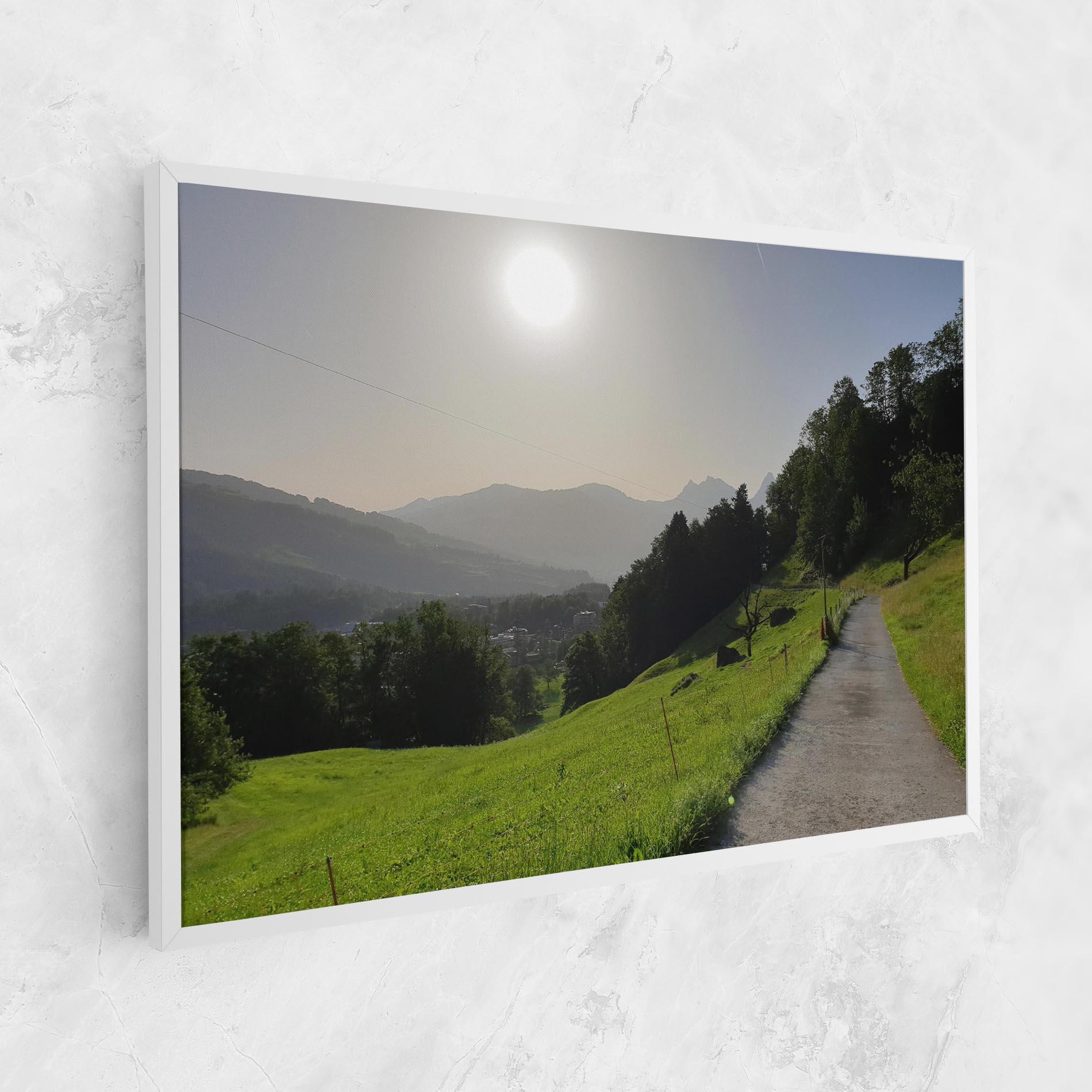 Tablou Canvas Foggy Rural Road mockup 1