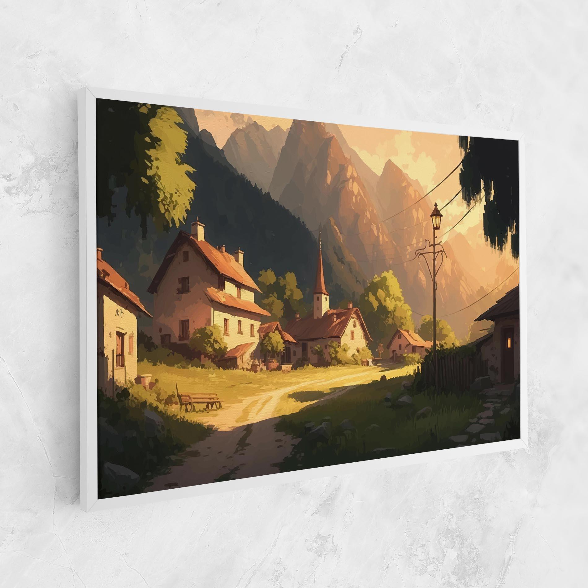 Tablou Canvas Grassy Village View mockup 1