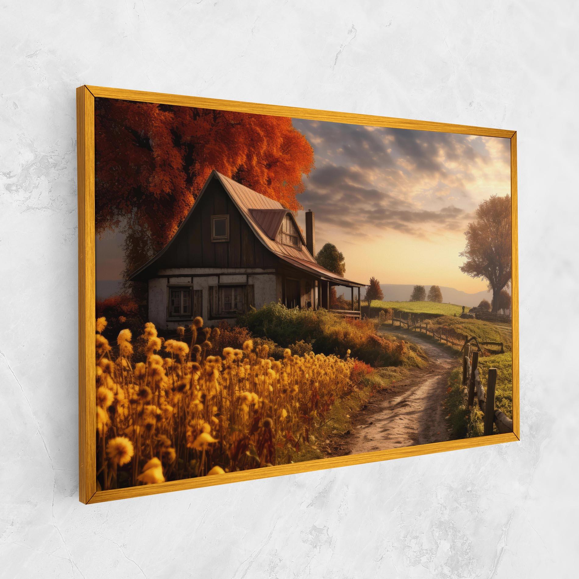 Tablou Canvas Autumn Farm House mockup 1