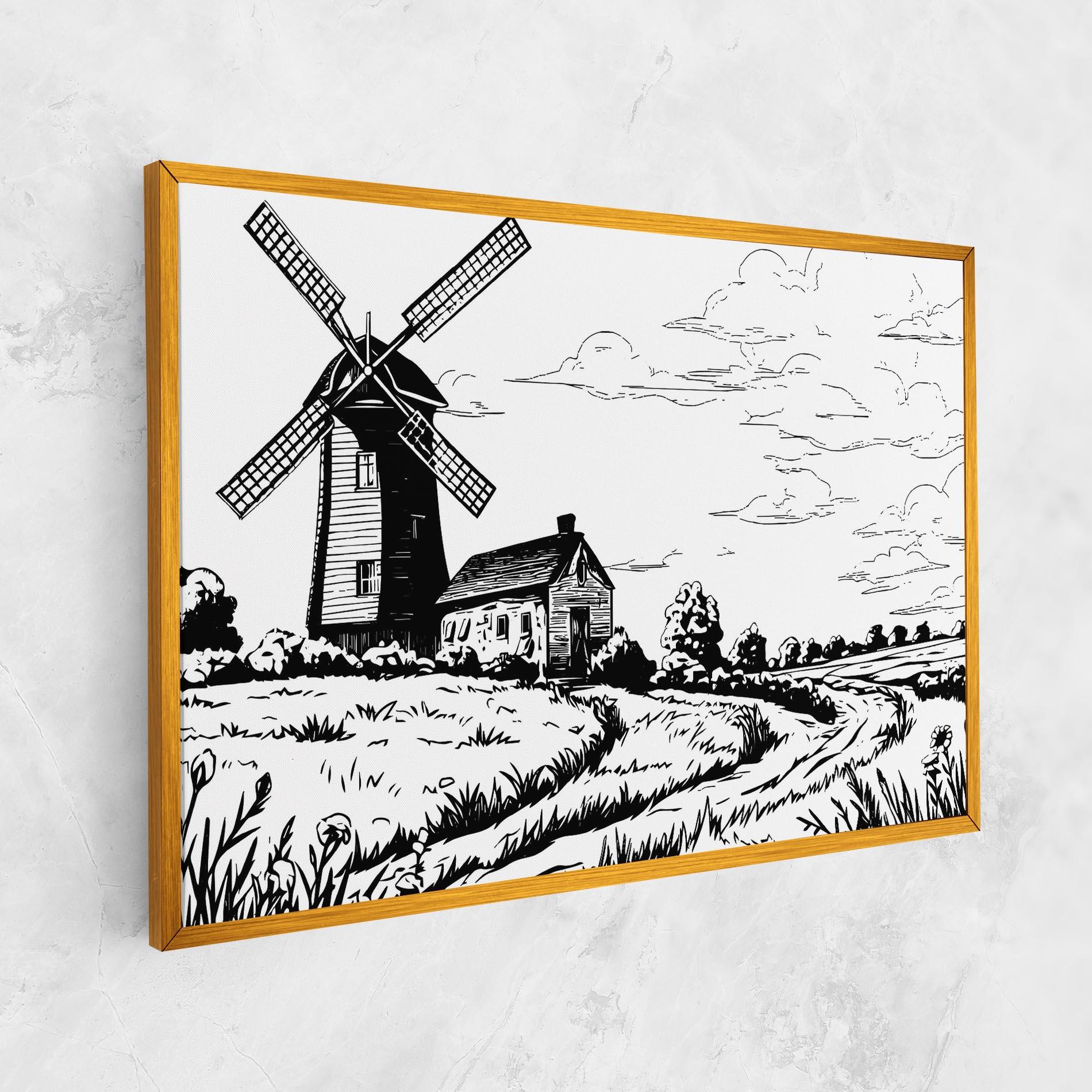 Tablou Canvas Black Line Wheat mockup 1