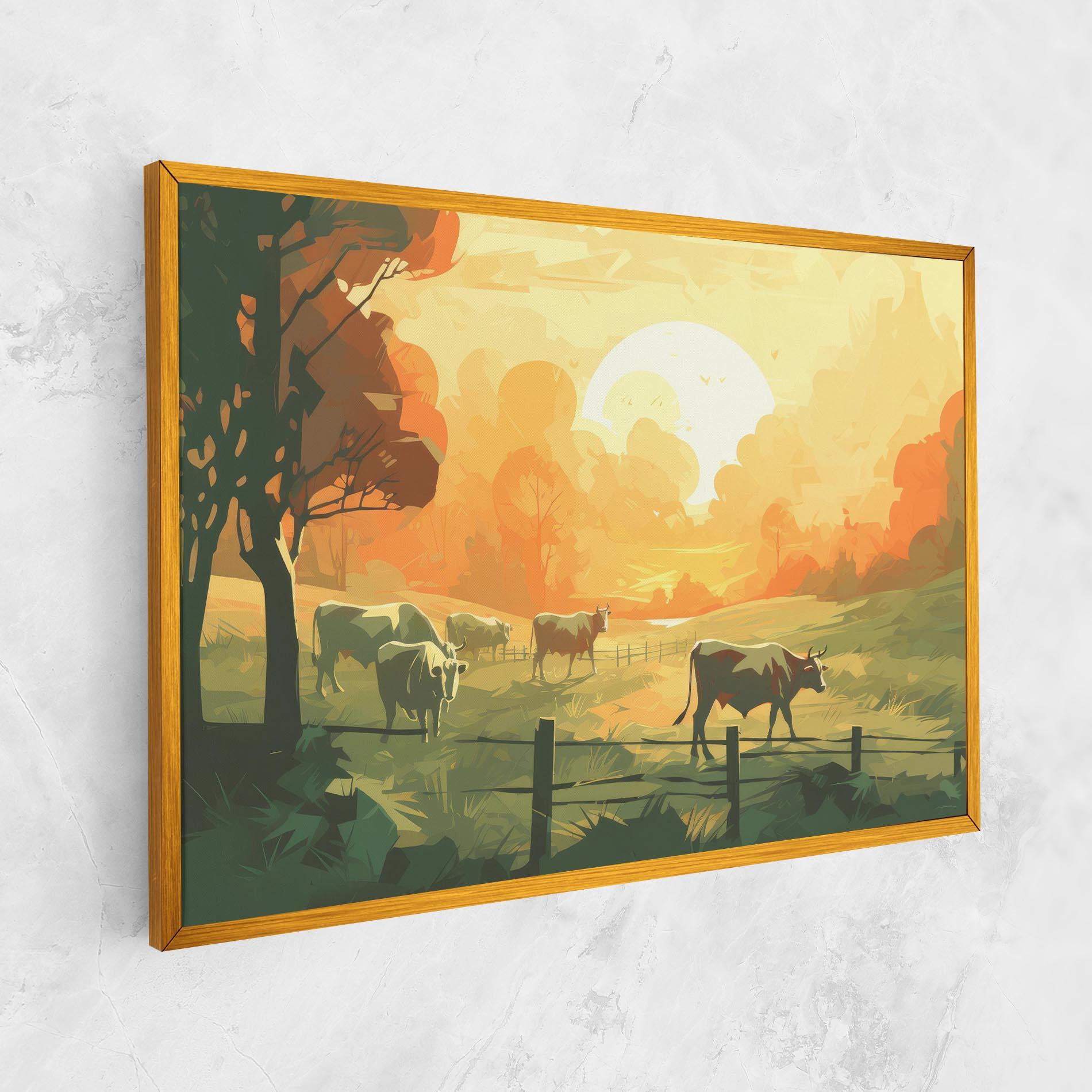 Tablou Canvas Cows Grazing mockup 1