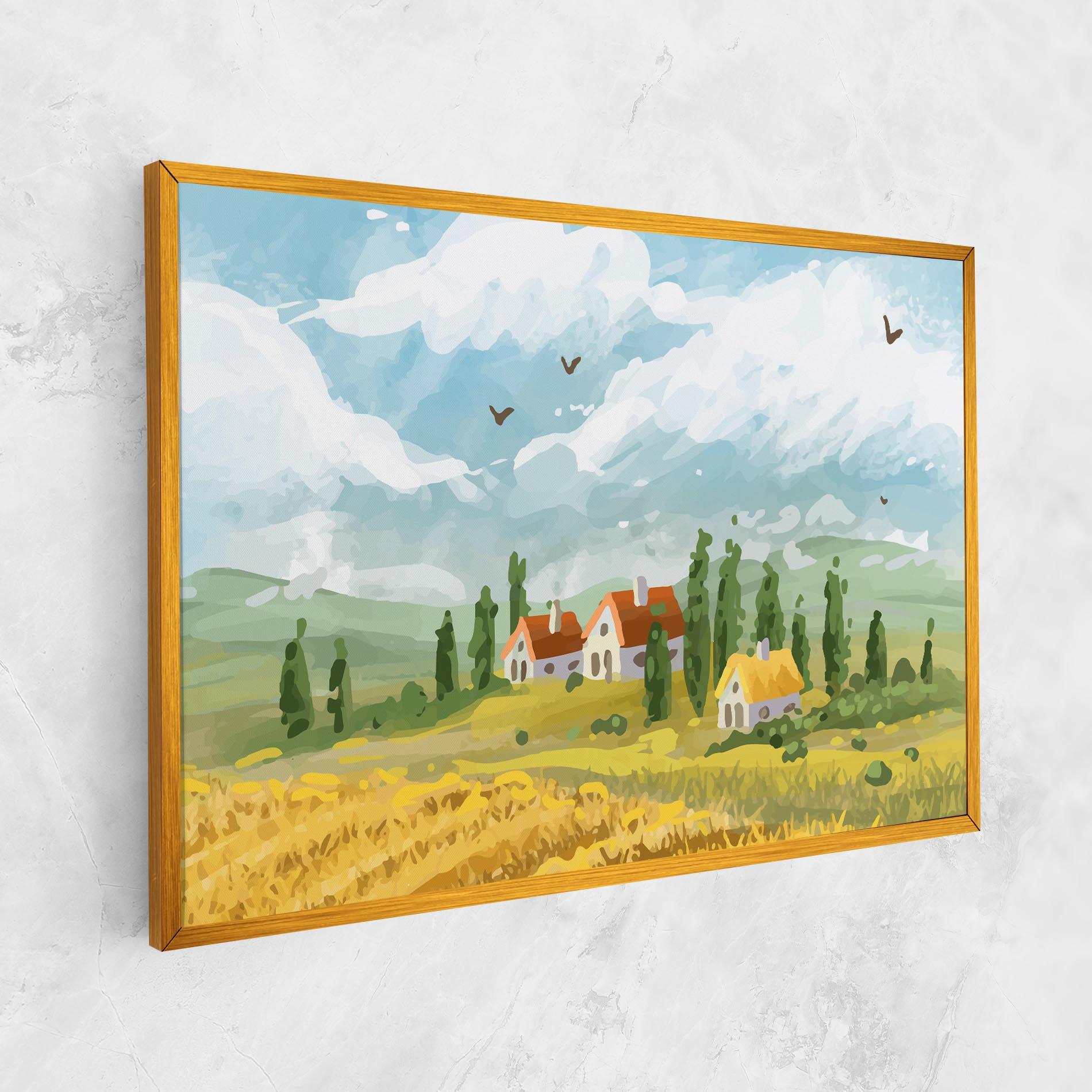 Tablou Canvas Orange Yellow House mockup 1