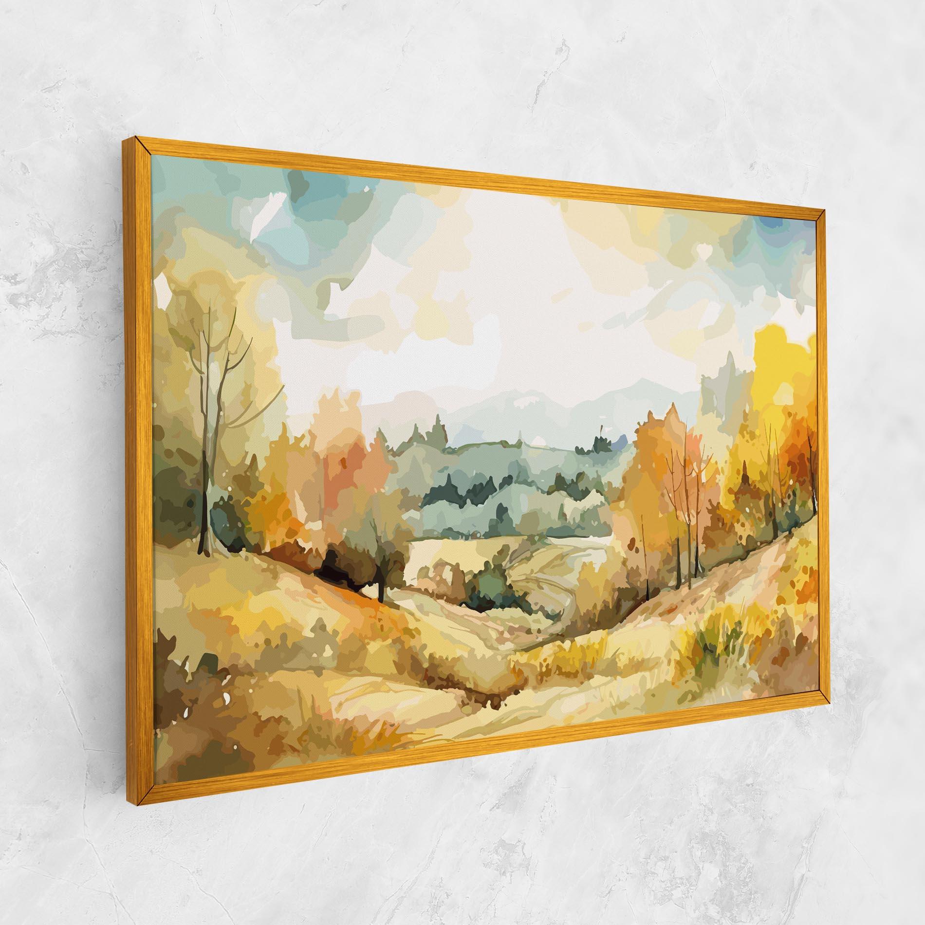 Tablou Canvas Yellow Rural Trees mockup 1
