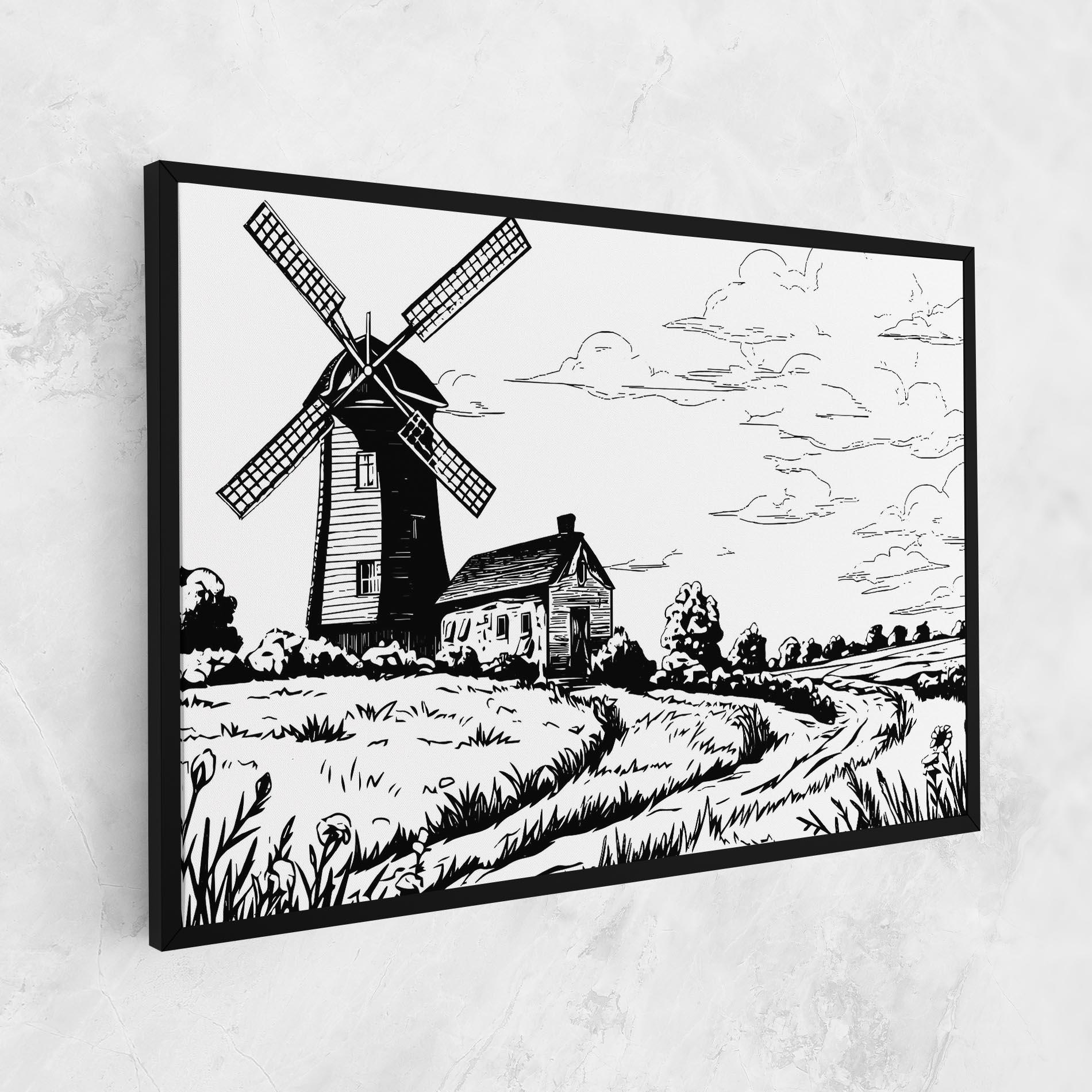 Tablou Canvas Black Line Wheat mockup 1