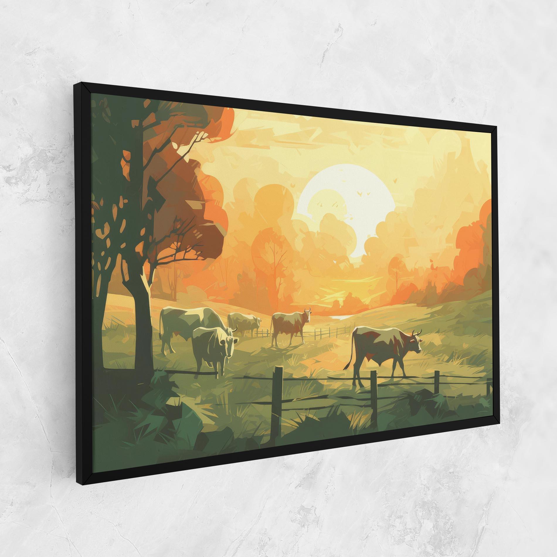 Tablou Canvas Cows Grazing mockup 1