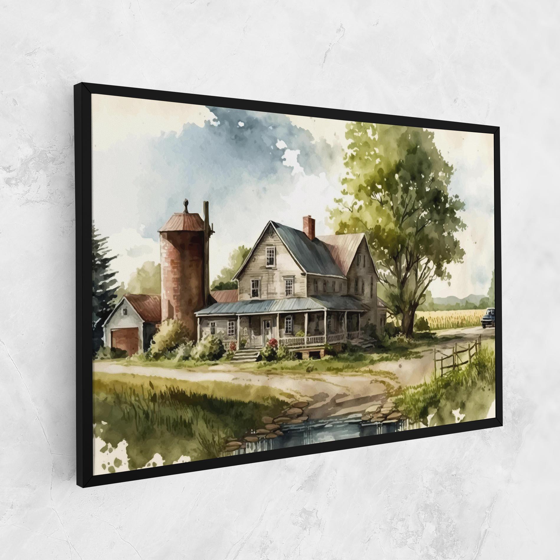 Tablou Canvas Farm Blue Car mockup 1