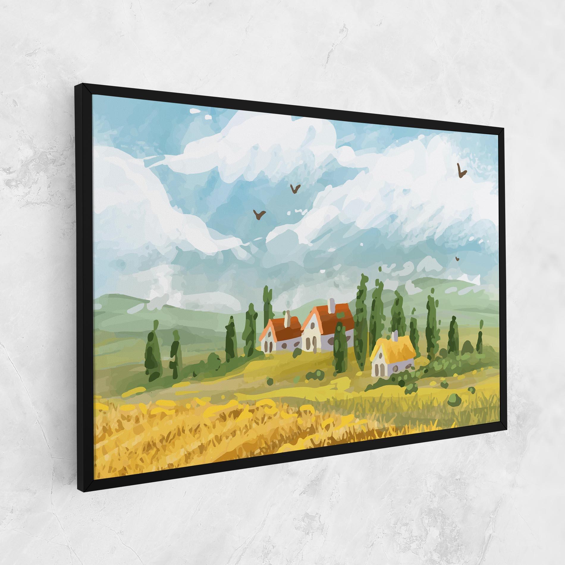 Tablou Canvas Orange Yellow House mockup 1