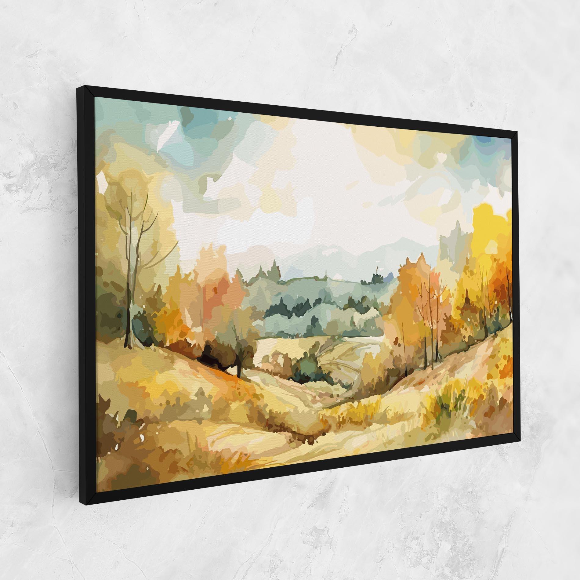 Tablou Canvas Yellow Rural Trees mockup 1