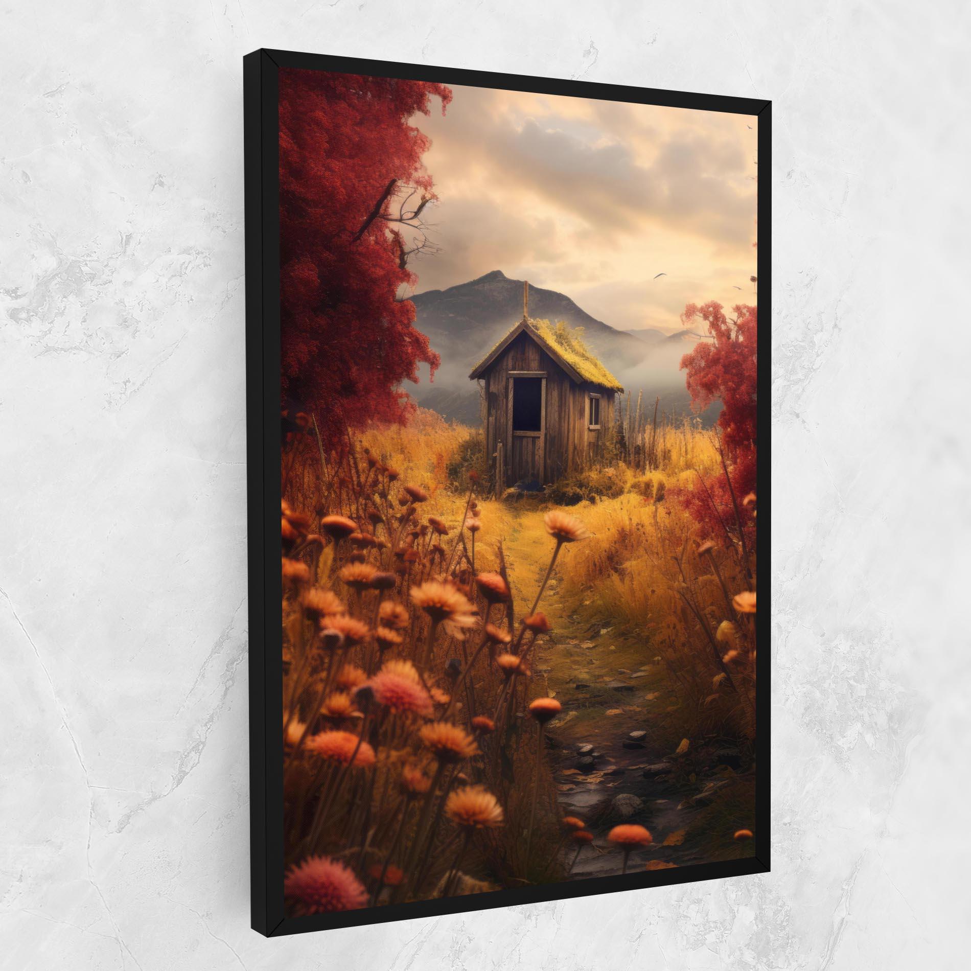 Tablou Canvas Small Cabin Field mockup 1