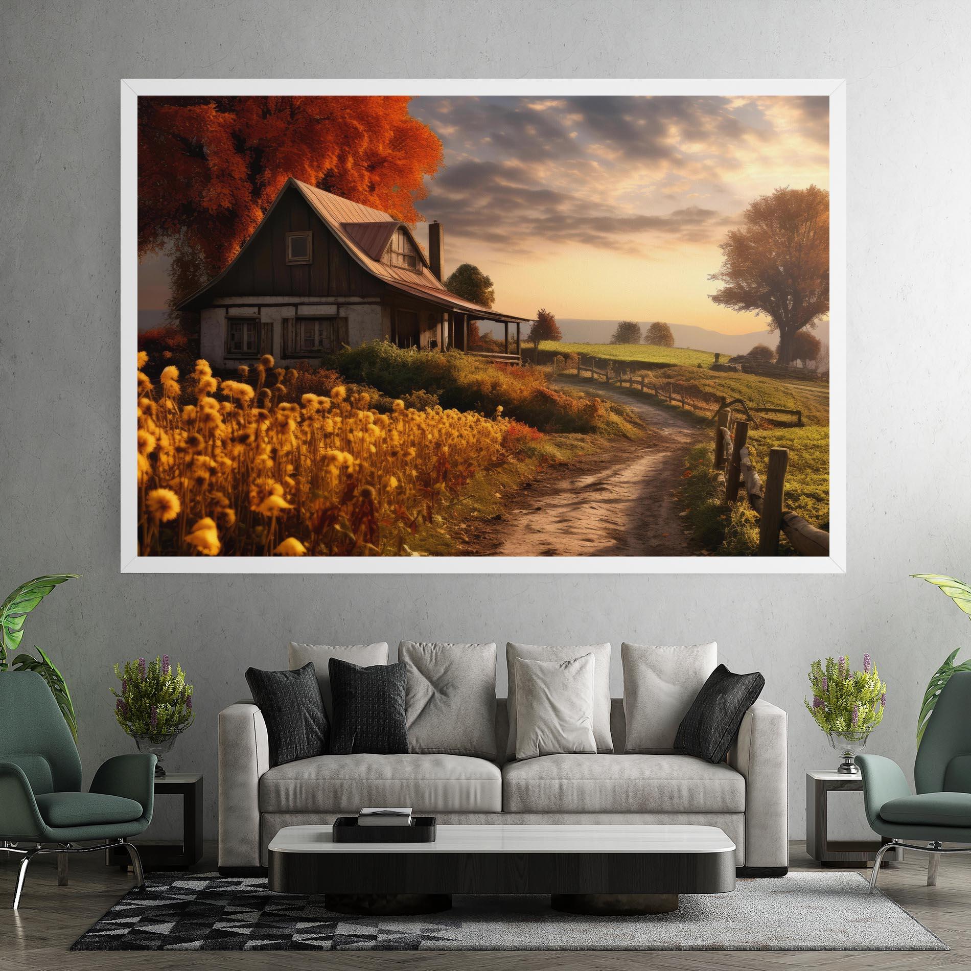 Tablou Canvas Autumn Farm House mockup 7