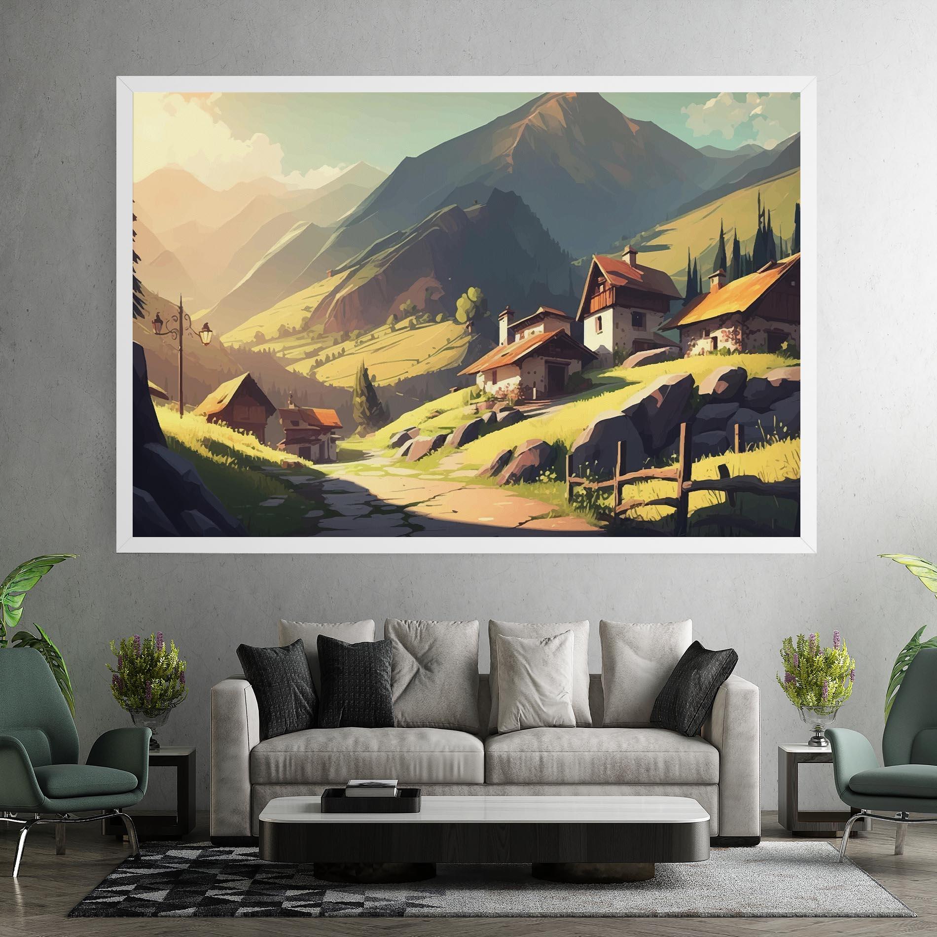 Tablou Canvas Grassy Mountain View mockup 7