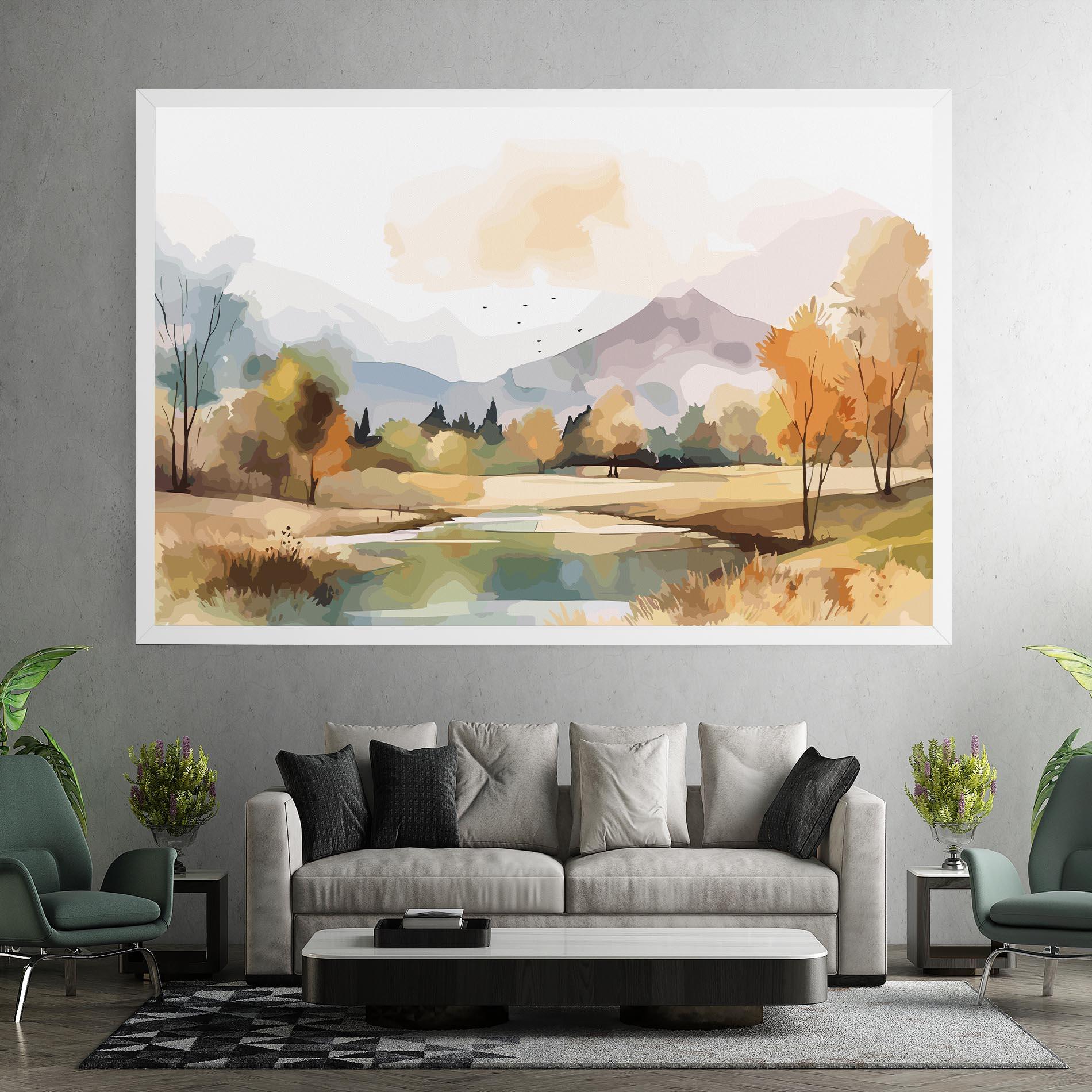 Tablou Canvas Rural Lake View mockup 7