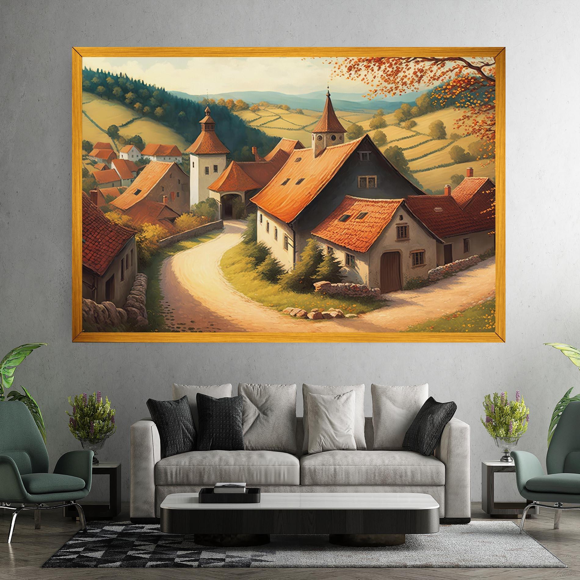 Tablou Canvas Countryside Village mockup 7