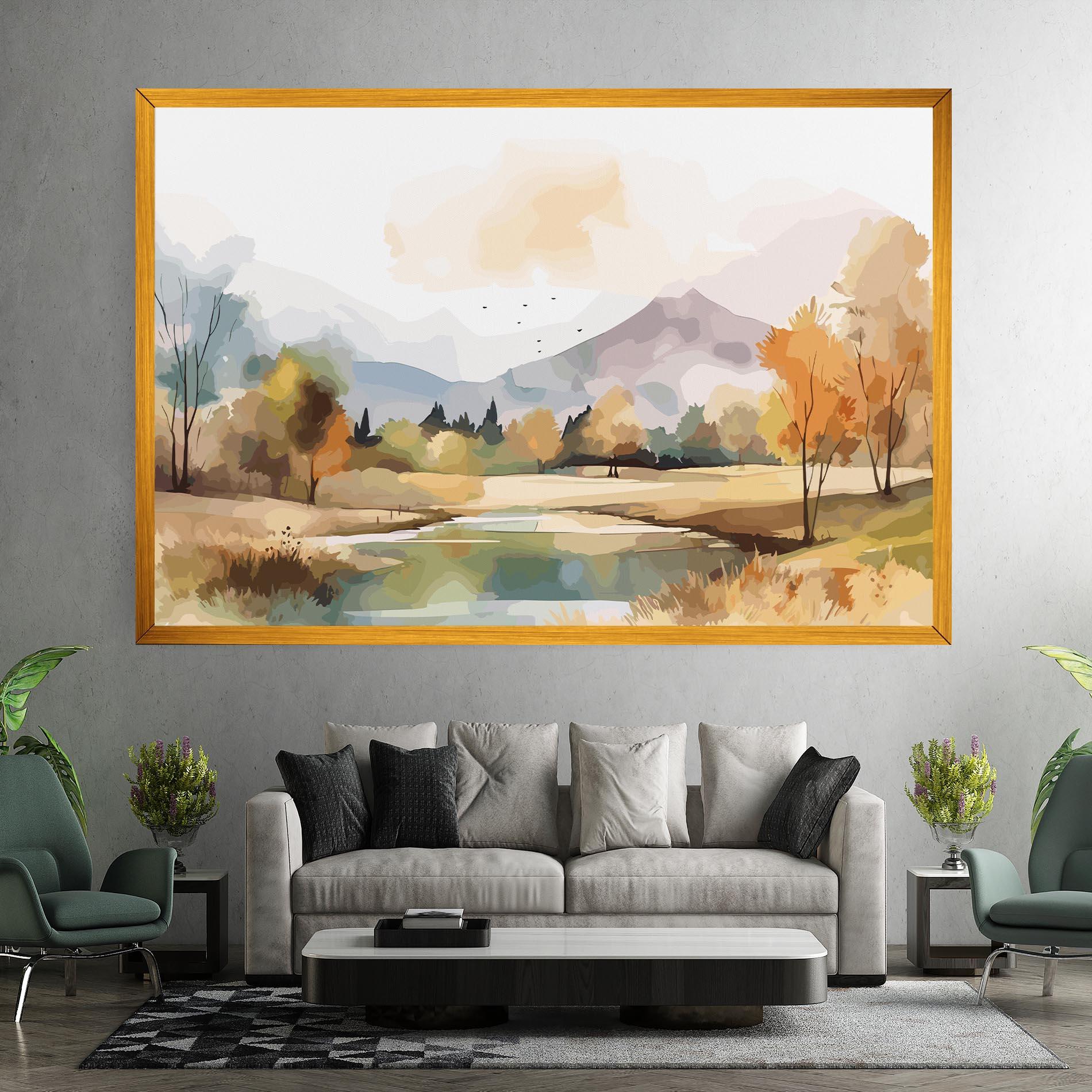 Tablou Canvas Rural Lake View mockup 7