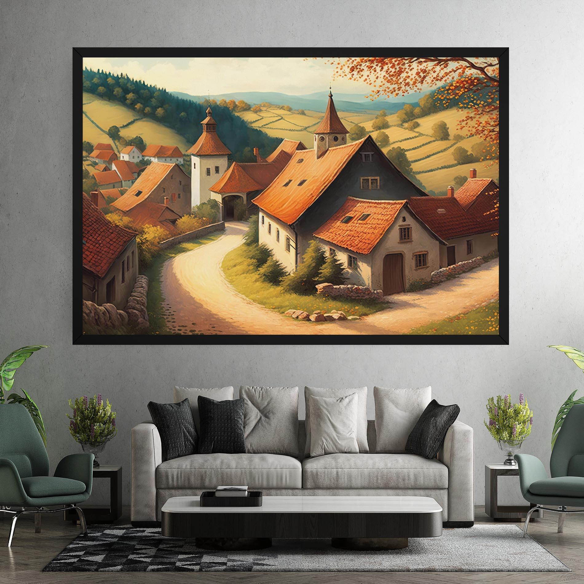 Tablou Canvas Countryside Village mockup 7